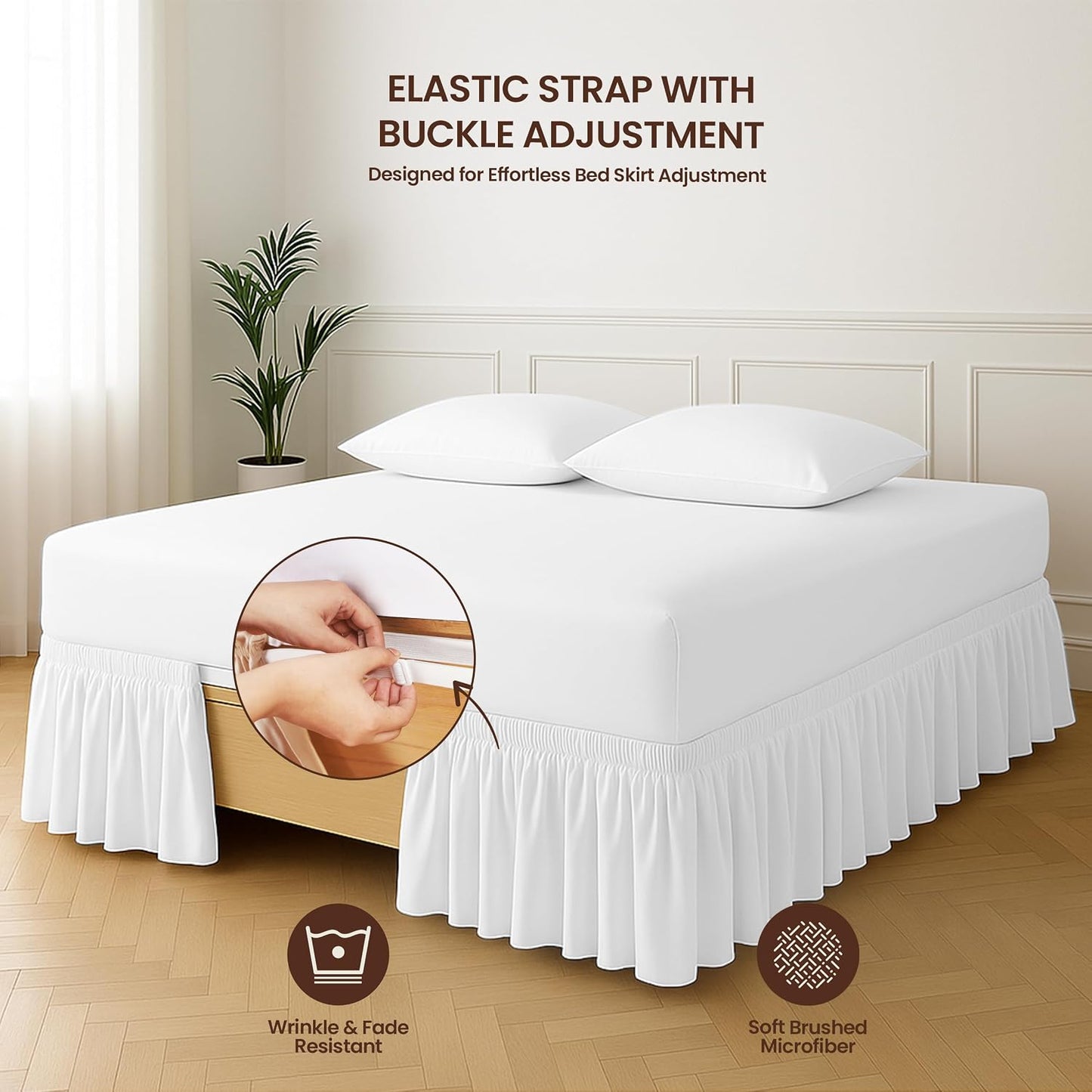 Valance Sheet Double - Soft Brushed Polyester Microfiber Bed Ruffle