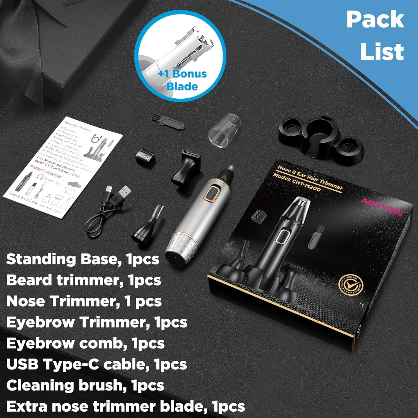 Nose Hair Trimmer for Men,4 in 1 Rechargable Nose Trimmer Men 2025 Professional Upgrade Painless Noses Hair Trimmer