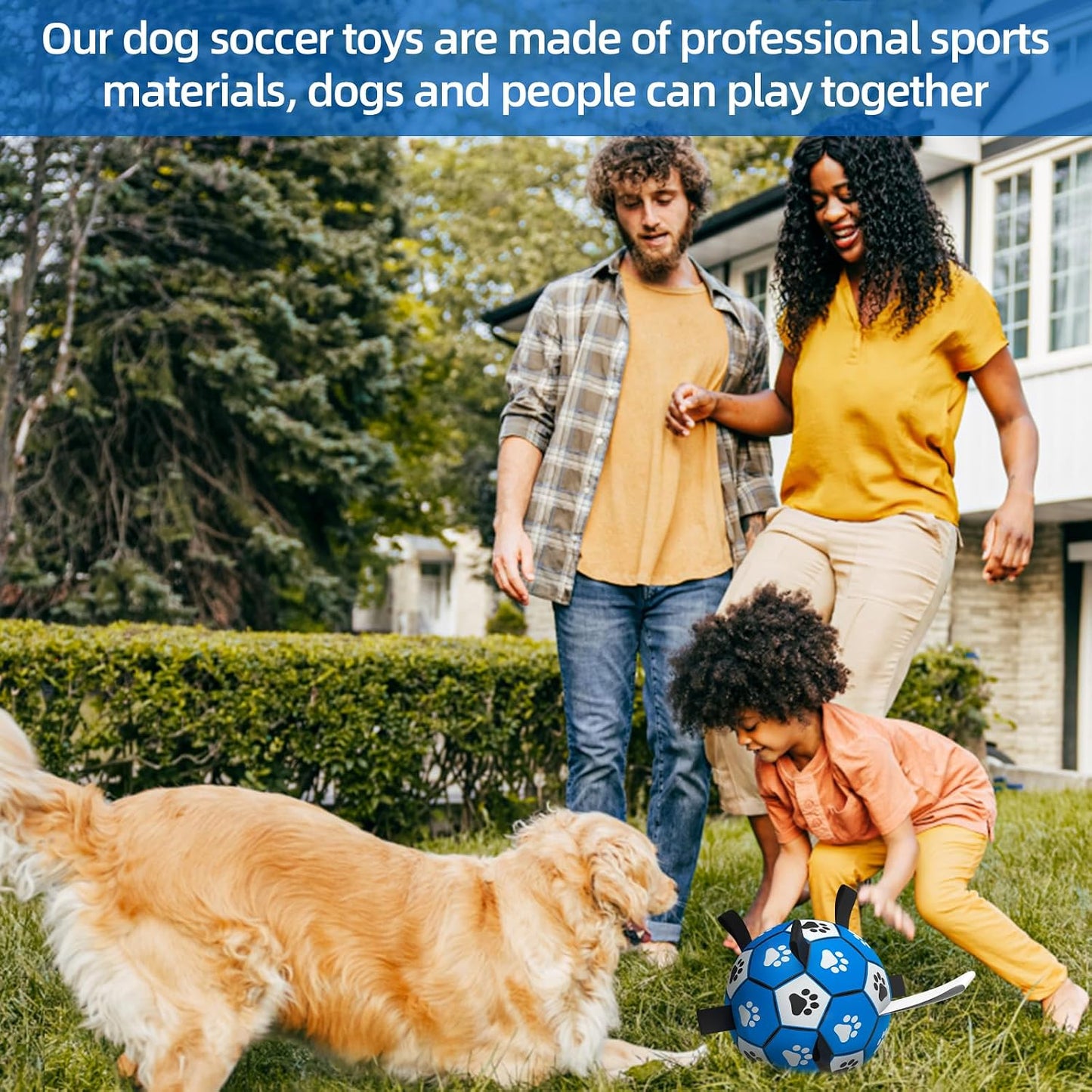 Interactive Dog Football Toy with Webbing - Durable Water Ball for Small to Medium Breeds