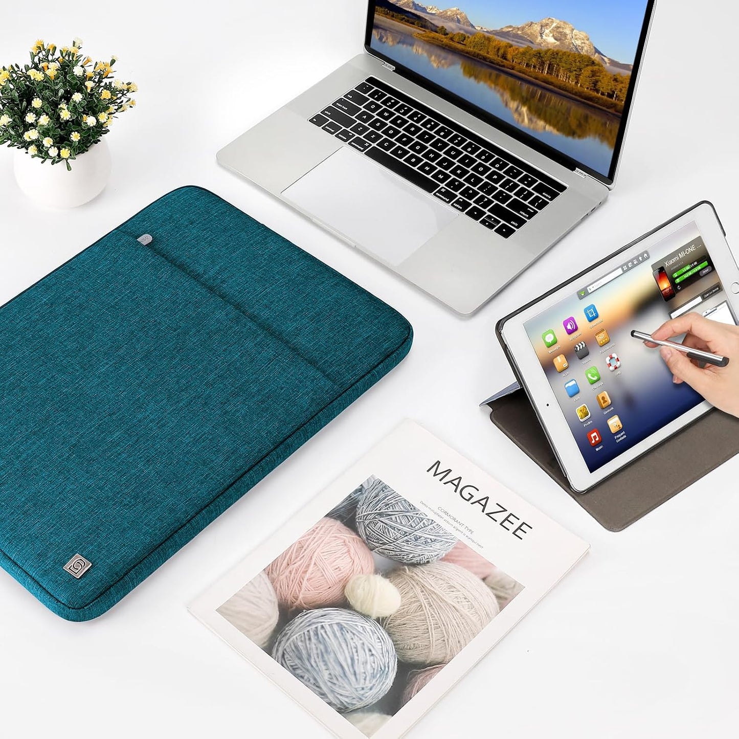 14 Inch Laptop Sleeve Case Water-Resistant Bag Dark Grey