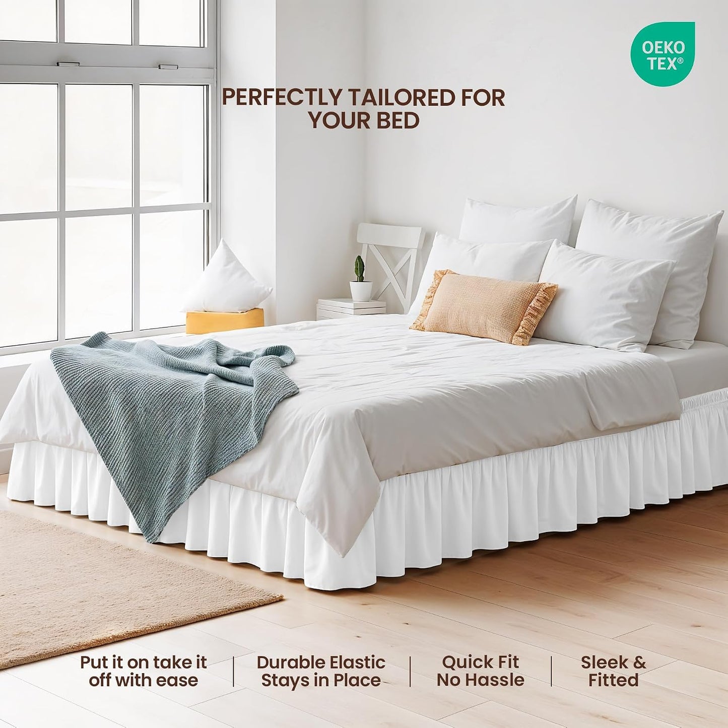 Valance Sheet Double - Soft Brushed Polyester Microfiber Bed Ruffle