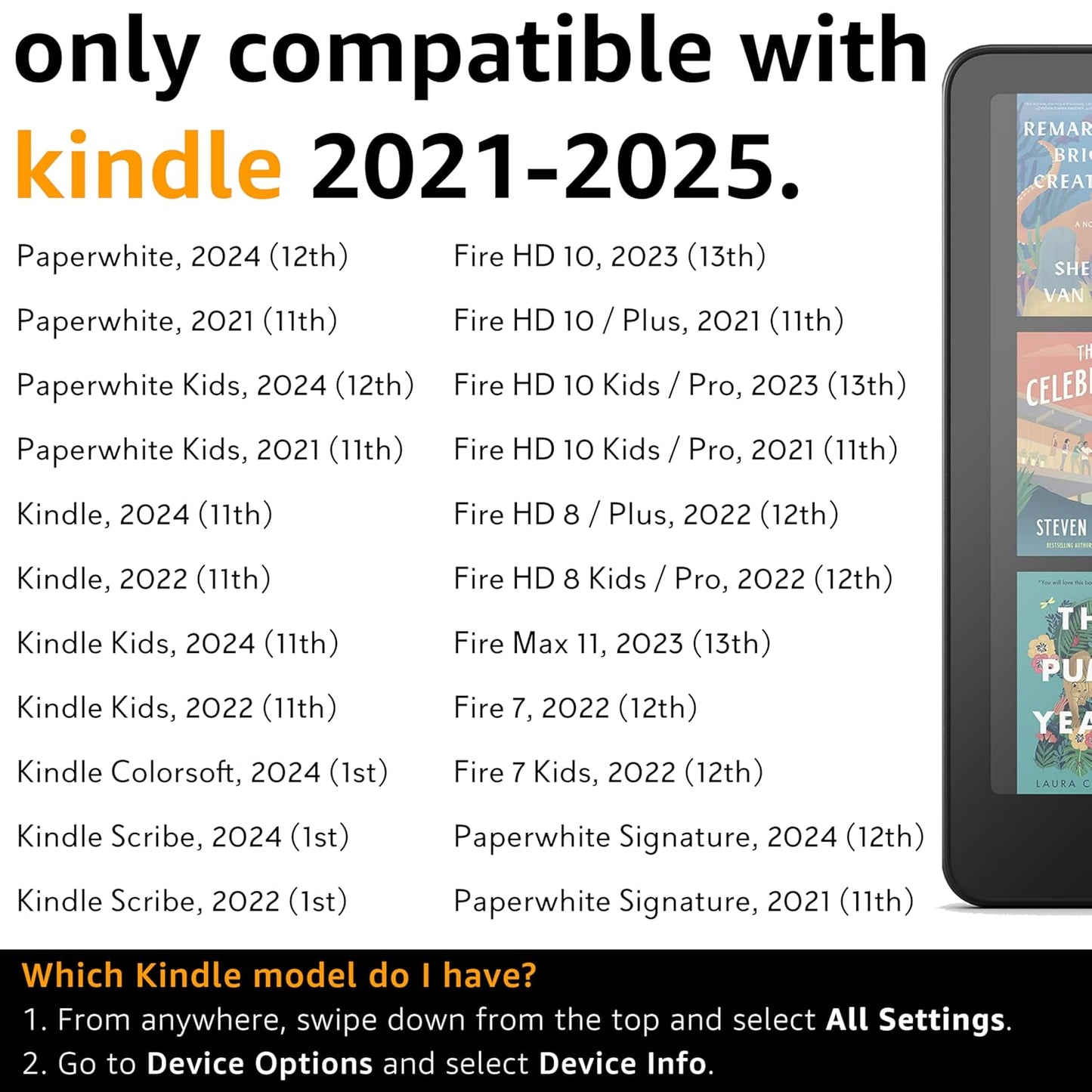 Kindle Charger Cable USB C Charging for All-new Kindle 12th Generation Paperwhite (2024 release) & Kindle Kids 11th Generation (2022)