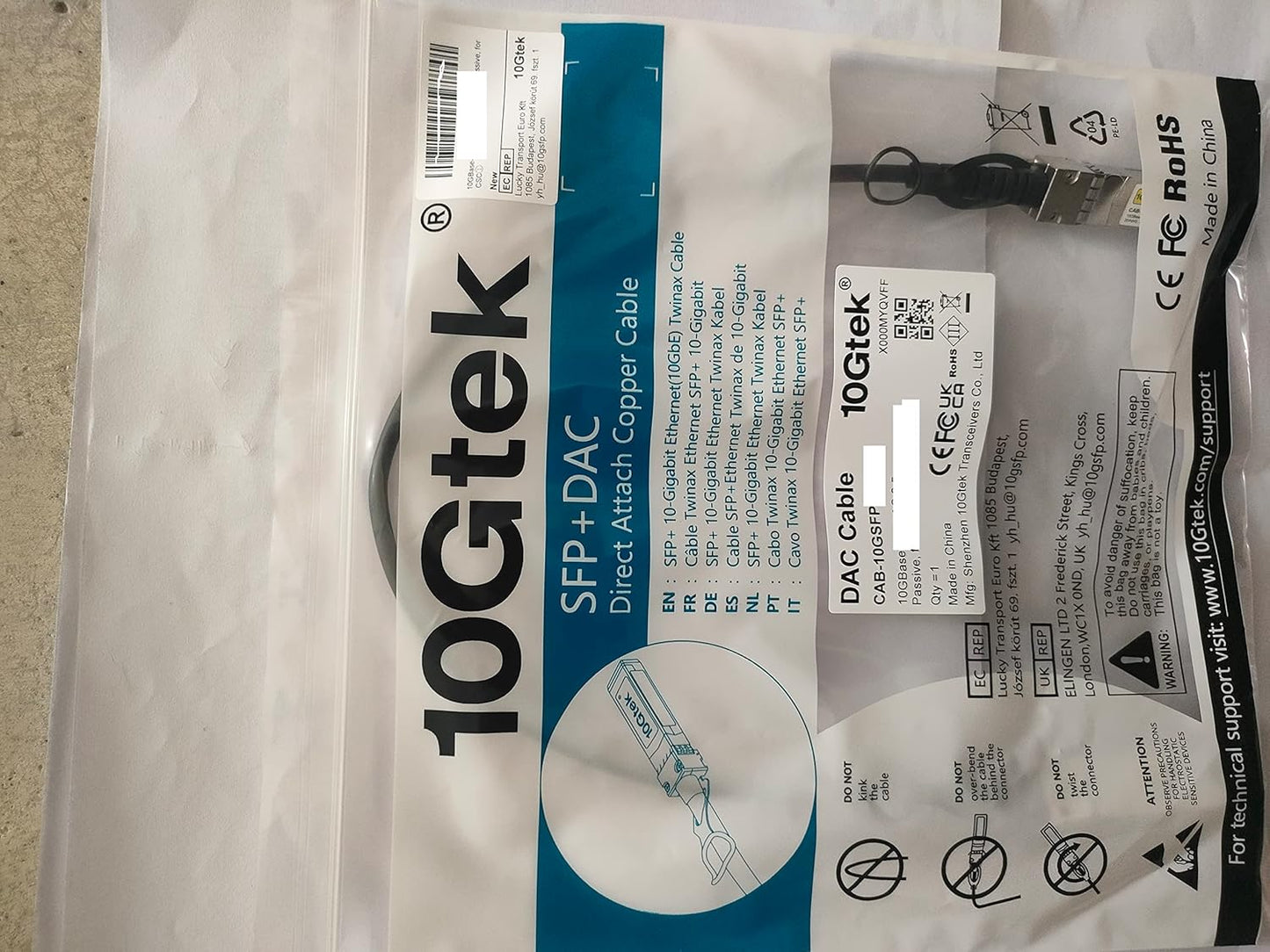 SFP+ DAC Twinax Cable 8-Meter(26ft), Direct Attach Copper Patch Passive Cable for Cisco SFP-H10GB-CU8M, Ubiquiti UniFi, Netgear, D-Link, Zyxel, Mikrotik and More