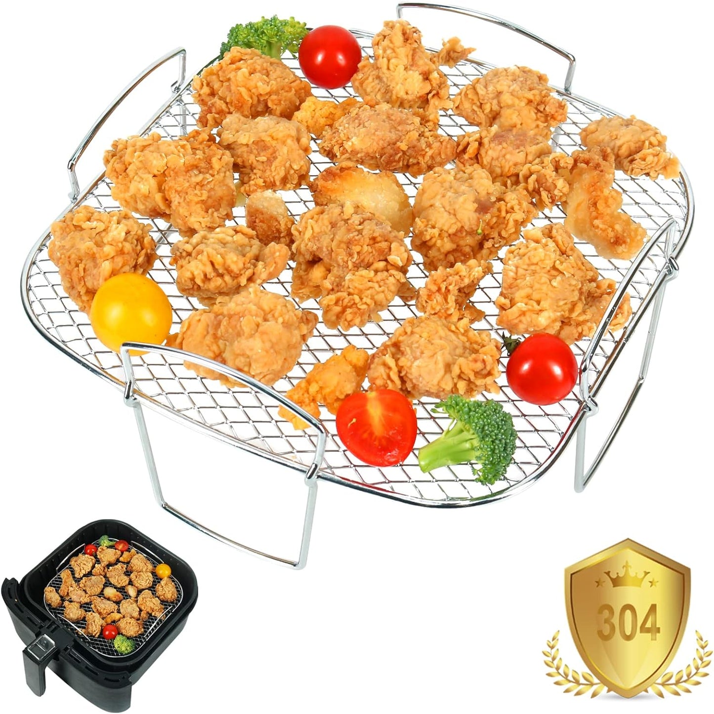 Air Fryer Rack Square for COSORI 5.5L/6.4L | Not Suitable for Philips Airfryers