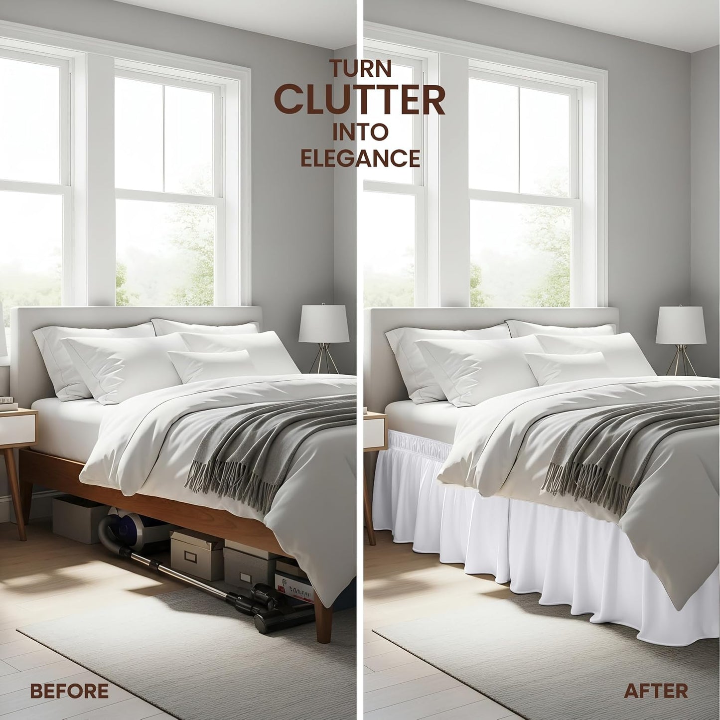 Valance Sheet Double - Soft Brushed Polyester Microfiber Bed Ruffle