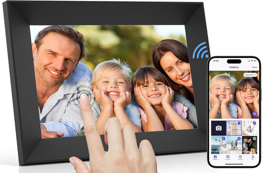 Frameo 8 Inch WiFi Digital Photo Frame, 16GB Storage Touch Screen Smart Cloud Photo Frame, Easy Setup to Share Photos or Videos via Frameo APP, Auto-Rotate