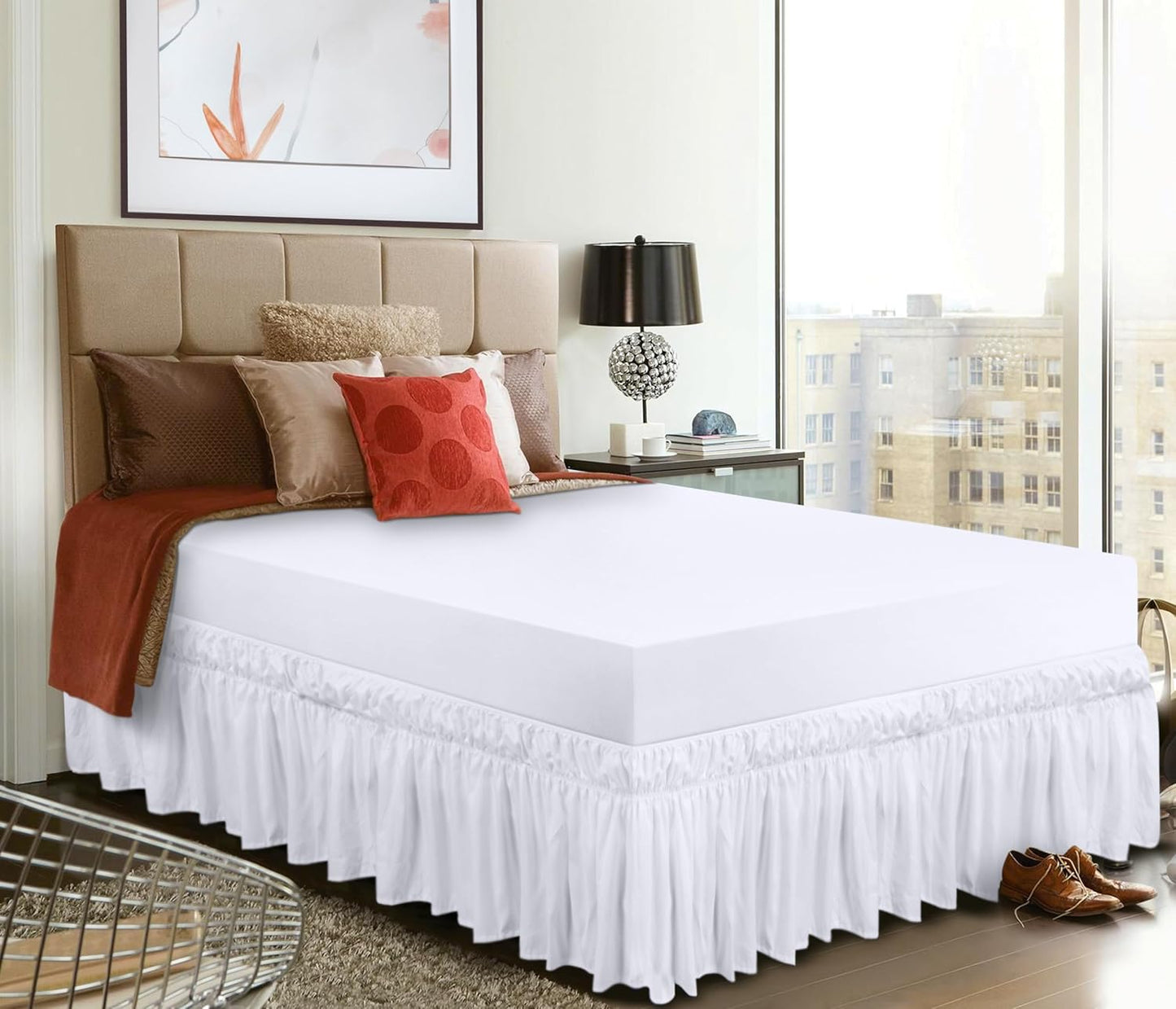 Valance Sheet - Easy Wrap Around Elastic Bed Skirt - Soft Brushed Polyester Microfiber Bed Ruffle