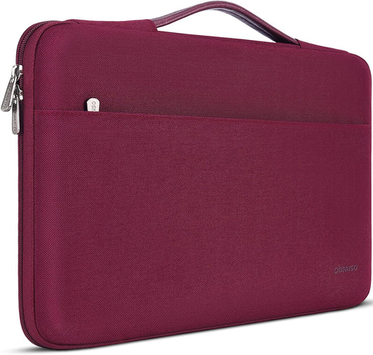 14 inch Laptop Sleeve Case Waterproof Carrying Bag with Handle for 14" HP Stream/15 Surface Laptop 3 4/14" ThinkPad P14s T14 T14s L14 Gen 2/Dell,Wine