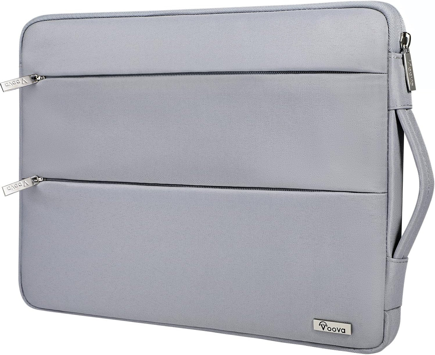 Laptop Sleeve Case 14-15 Inch with Handle, Waterproof Slim Computer Cover Bag Compatible with MacBook Air M2/M3 15, MacBook Pro 15, 15” Surface Laptop 5/4, Hp chromebook 14, Silver Grey