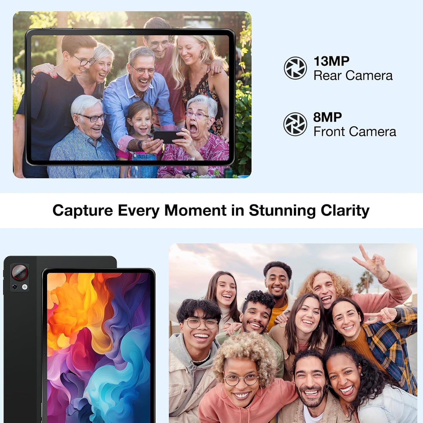 T30S 2025 Newest 11 Inch Tablet With Keyboard, 16GB+256GB/1TB, Octa-Core, 8580mAh, Android 14 Tablet With SIM Card Slot, Widevine L1, Bluetooth 5.0, 5G WiFi, Tablets with Pen