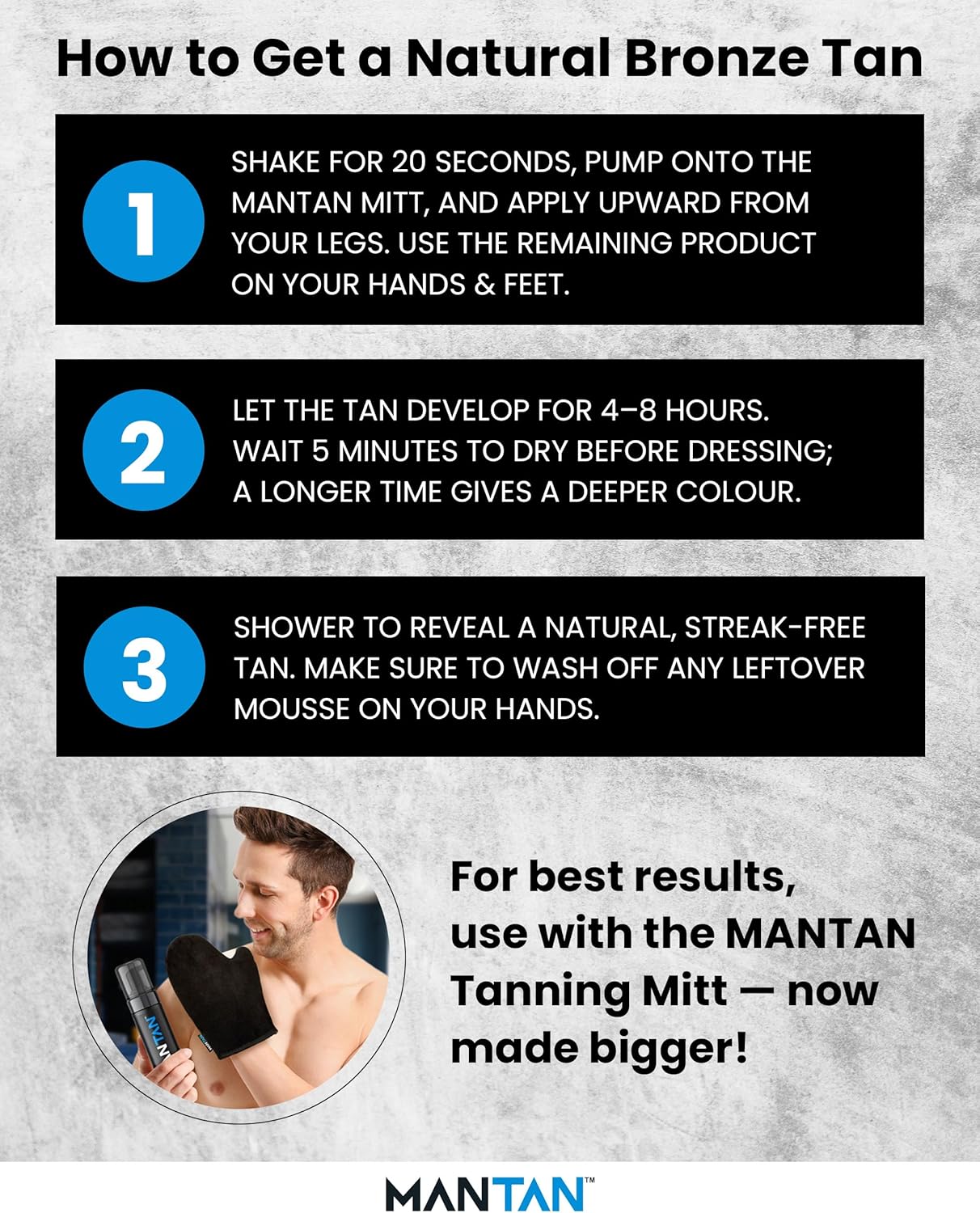 Faux Tan Body Mousse - Brown Tanning Mousse for Men with Masculine Aqua Inspired Aftershave Fragrance