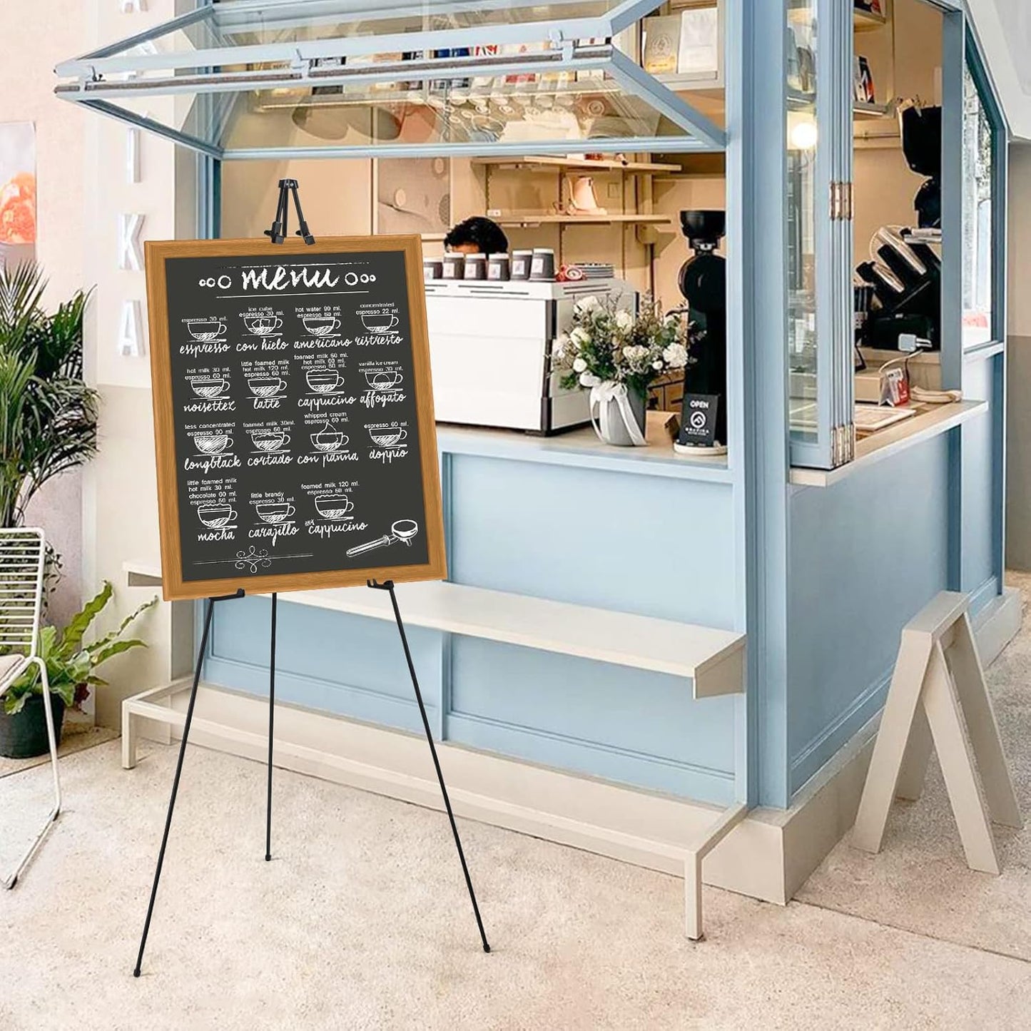 Portable Artist Easel Stand 63'' Adjustable Tripod Table Top Art Canvas Painting Display - Easy Folding Studio Telescopic Floor Easels for Wedding Sign Poster Black Indoor Outdoor