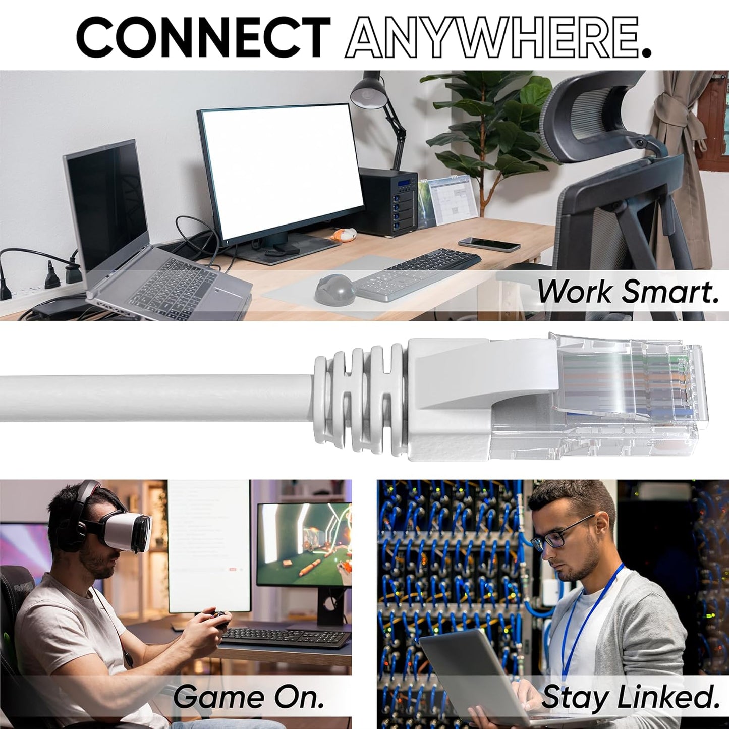 Bulk Cat 5E Ethernet Cable 50m, High Speed LAN Ethernet Network Cable, 50m Bulk Cat5E Internet 1 Gbps, 100 MHz, ADSL AWG24, UTP CCA