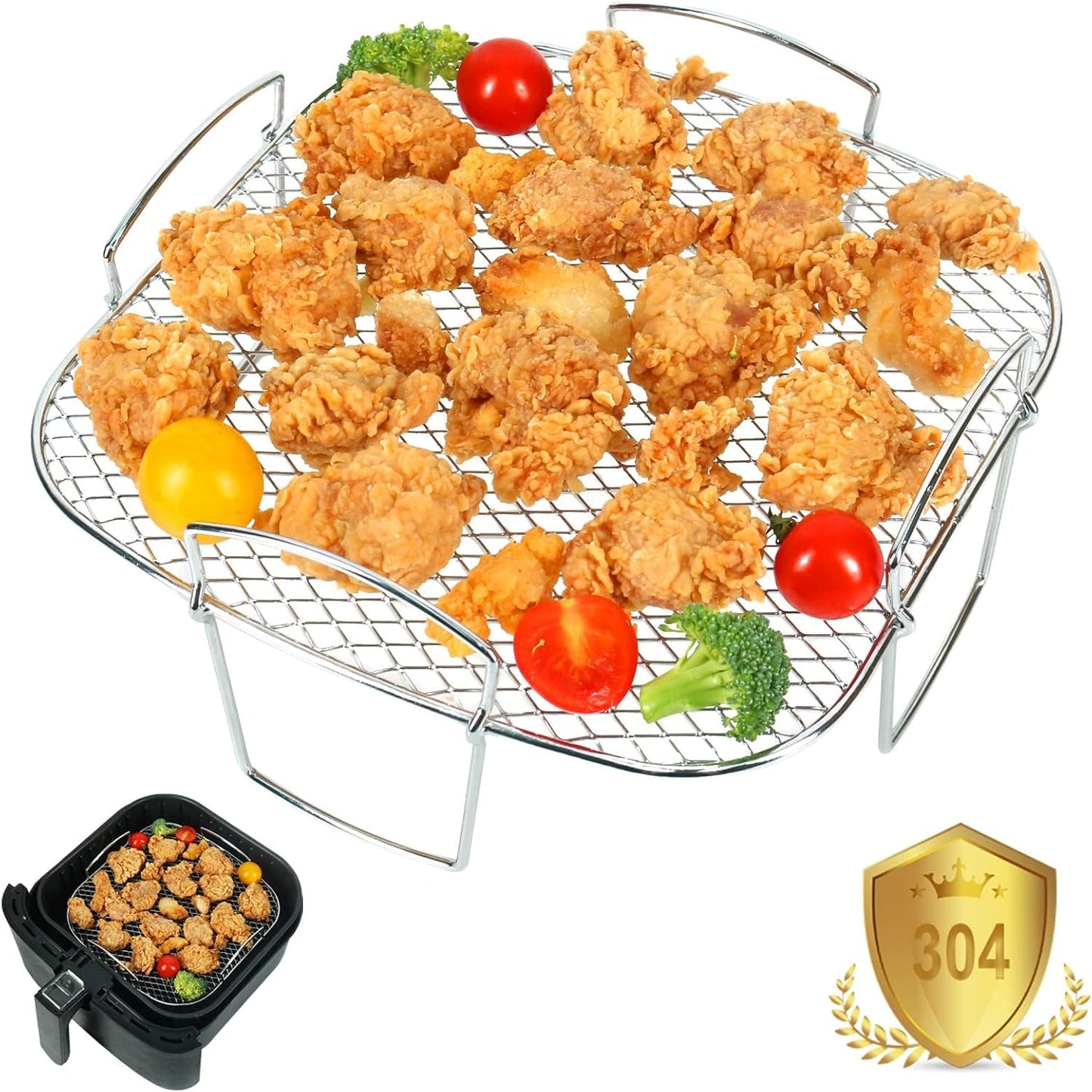 Air Fryer Rack Square for COSORI 5.5L/6.4L | Not Suitable for Philips Airfryers