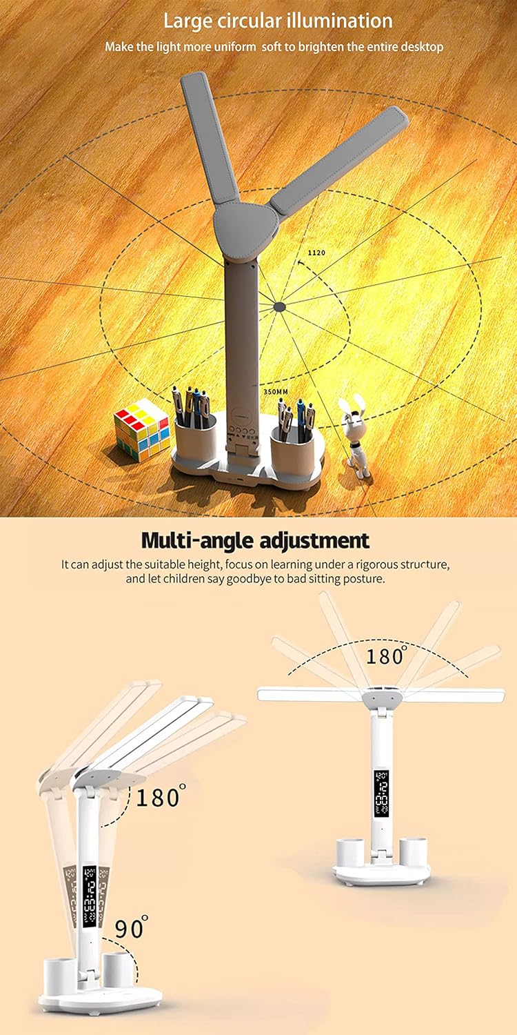 LED Dimmable Desk Lamp with 3 Color Temperatures and LCD Display