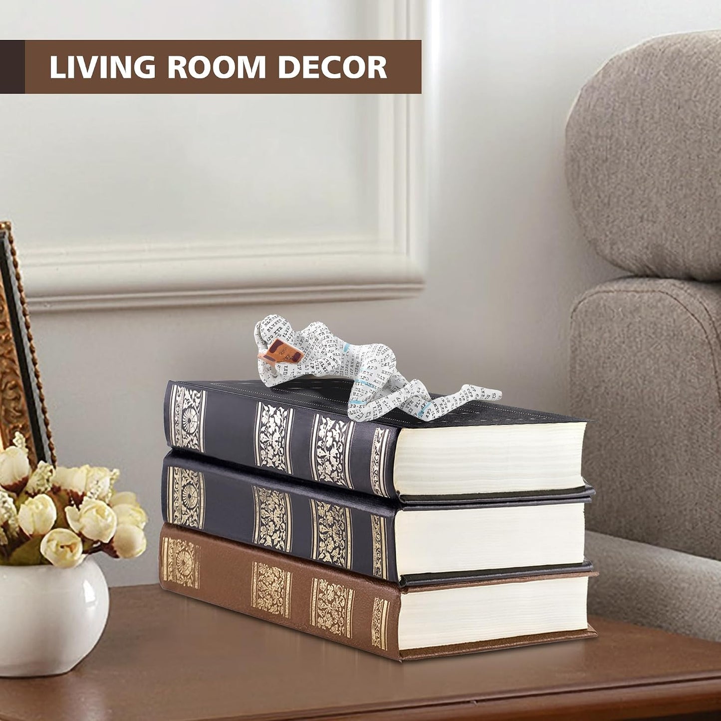 Home Decor Pulp Reading Women Thinker Statue Aesthetic Sculpture Modern Abstract Decoration