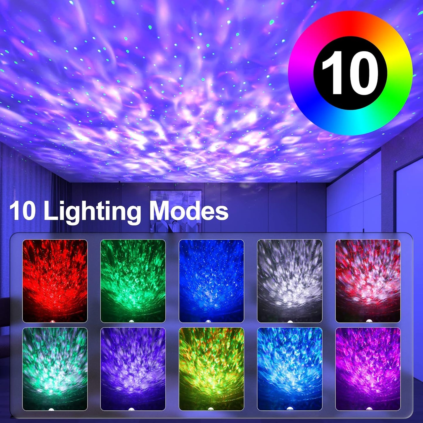 Galaxy Projector, Star Projector with Remote Control, Night Light Projector with Timer, Bluetooth USB Colour Changing Music Night Light