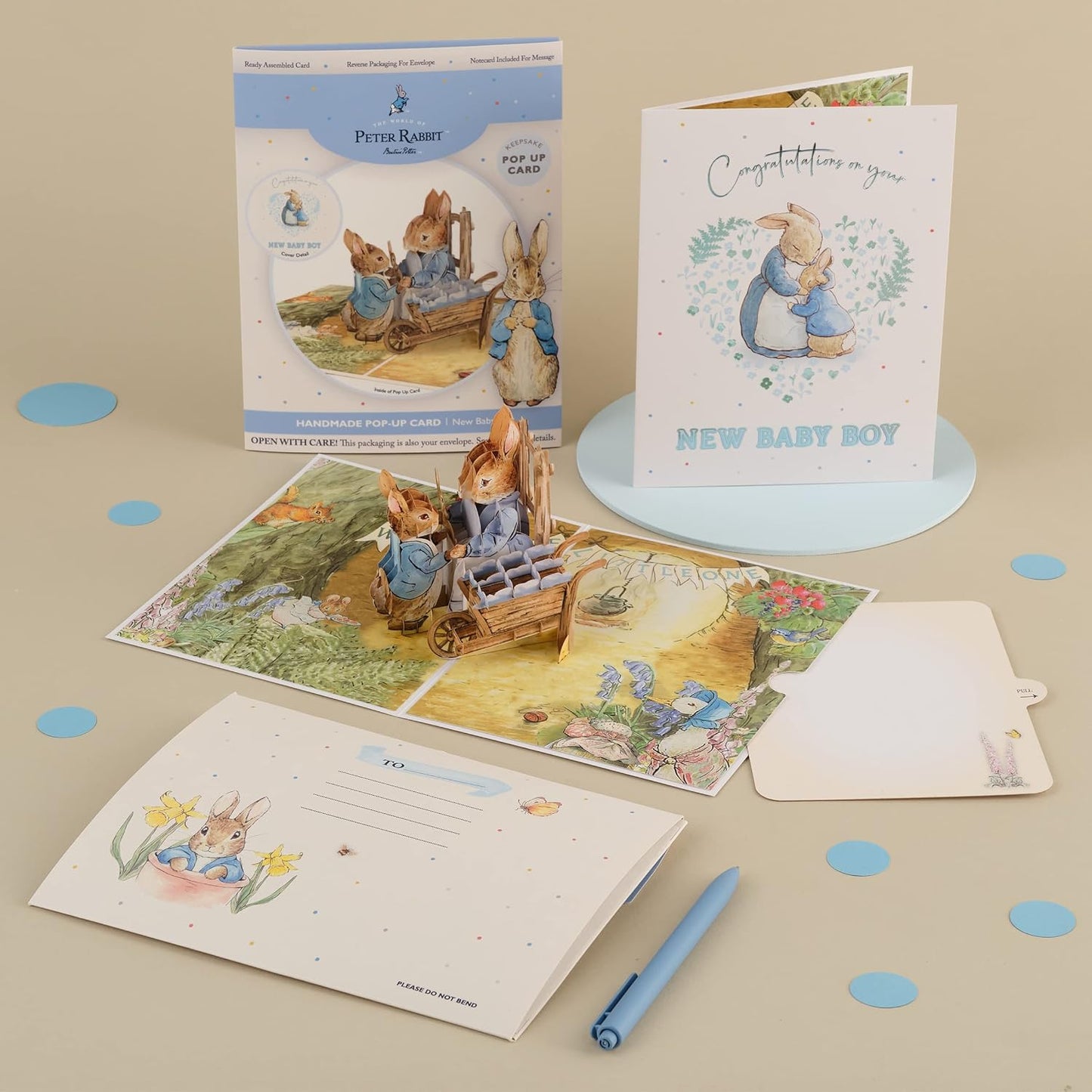 New Baby Arrival Pop-Up Card | 3D Safari Animals Congratulations for Baby Boys or Girls