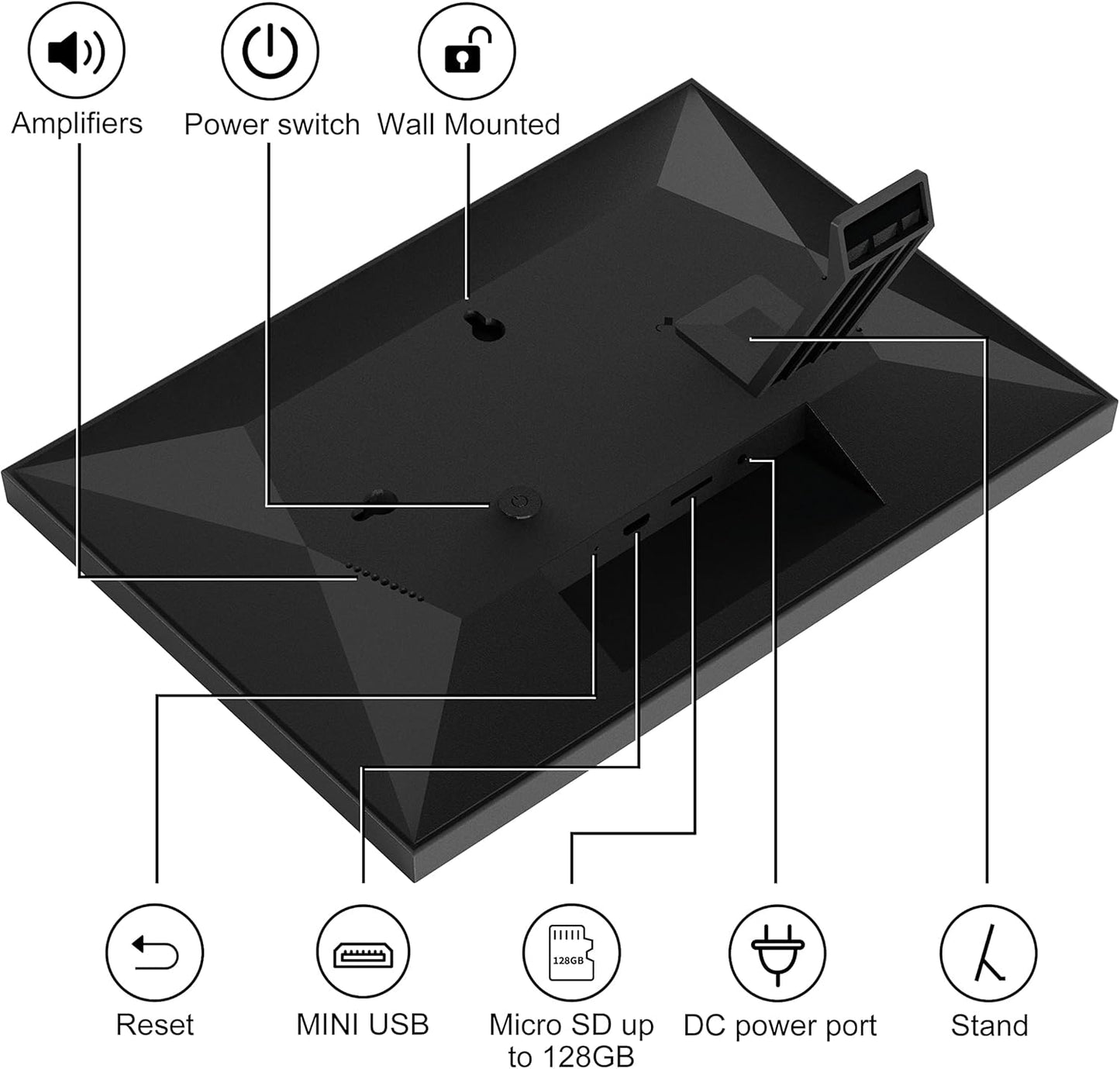 Frameo 8 Inch WiFi Digital Photo Frame, 16GB Storage Touch Screen Smart Cloud Photo Frame, Easy Setup to Share Photos or Videos via Frameo APP, Auto-Rotate