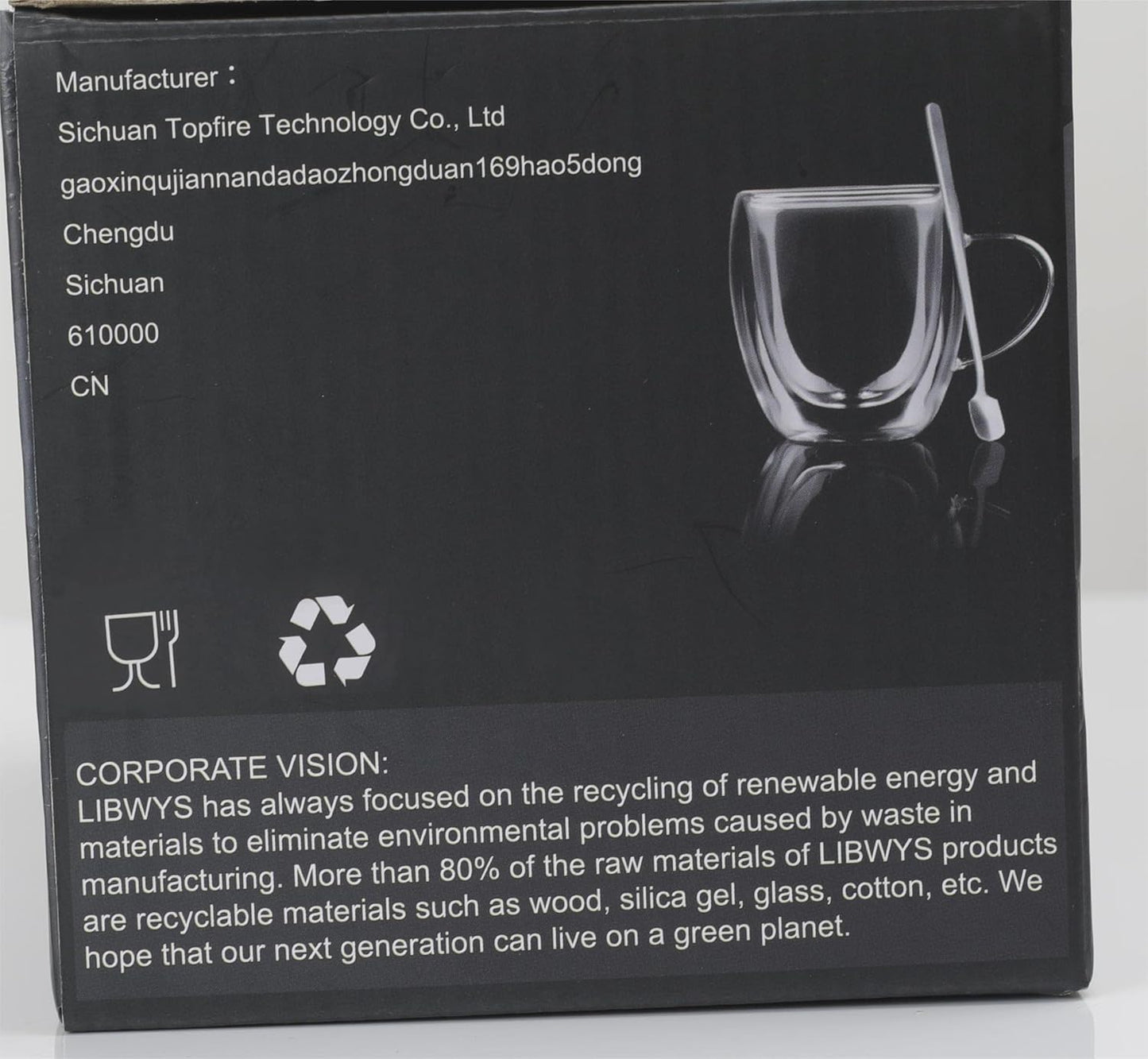 LIBWYS 2 Pack 250ml Double Walled Glass Coffee Mugs with 2 Spoons, Cappuccino Latte Tea Cups with Handle, Heat Resistant Drinking Glasses Cappuccino Cup