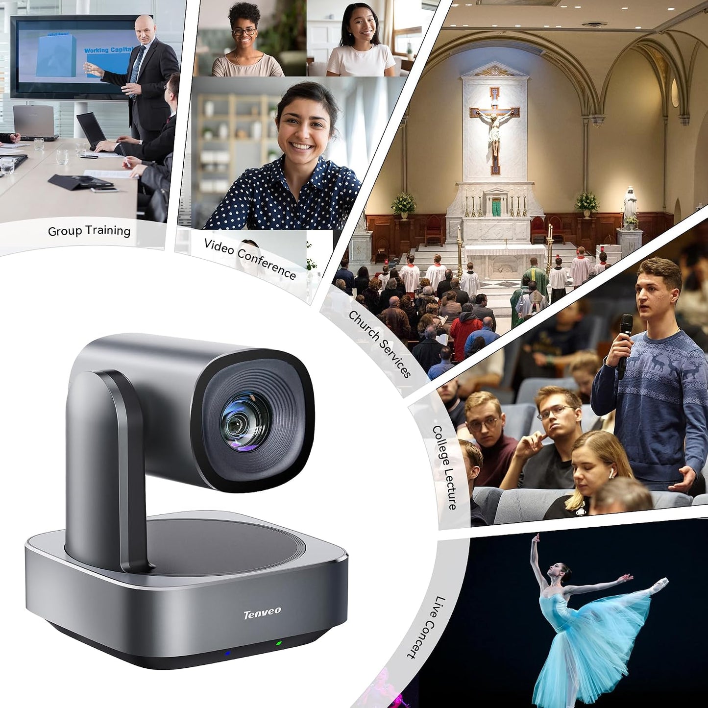4K PTZ Camera with AI Humanoid & Face Auto-Tracking, 20X Optical+8X Digital Zoom, USB3.0/HDMI/LAN PoE IP Live Streaming