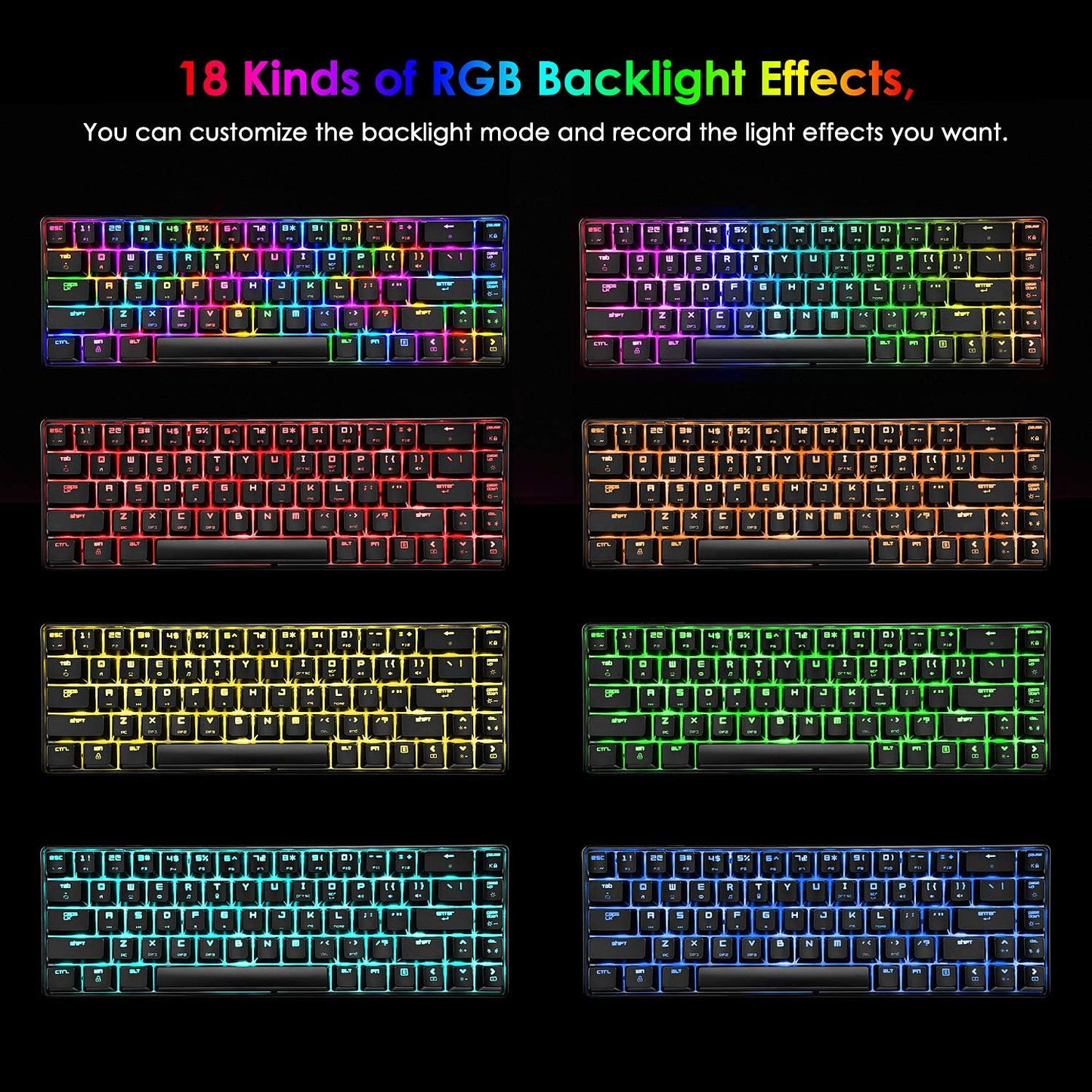 60% Mechanical Mini 68 Key RGB Backlit Wired USB C Gaming Keyboard with Mouse and Mouse Pad