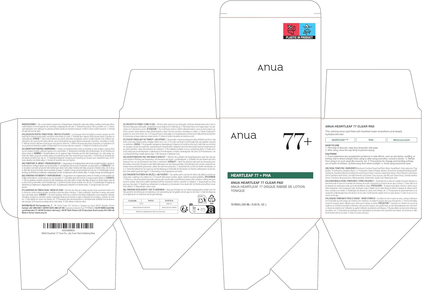 Toner Pad, Mild Exfoliating Facial Pads for Glass Skin, Hydrating Pore Care for Sensitive Skin, Heartleaf Extract, PHA, Centella