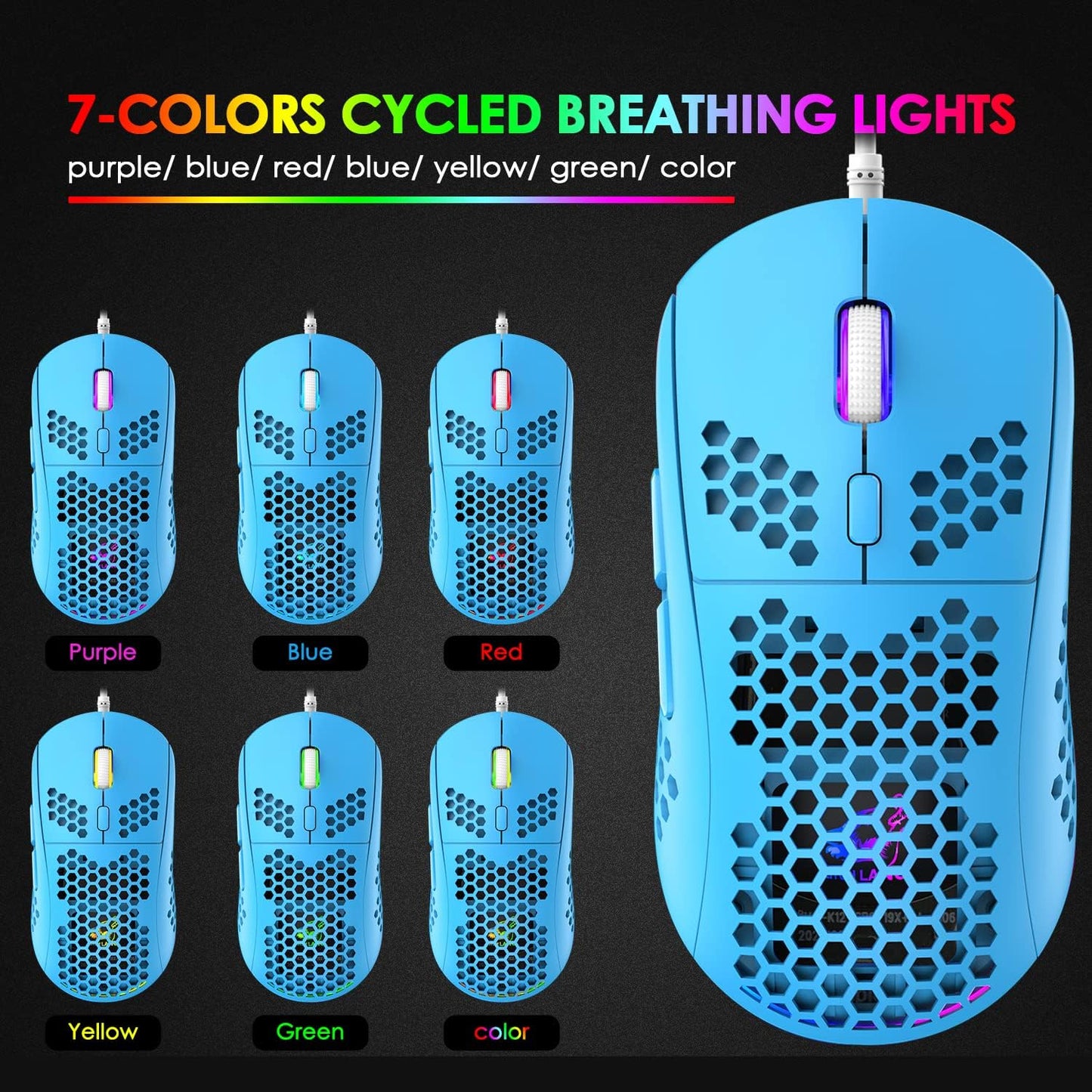 UK Gaming Keyboard Mouse Combo with RGB Backlit Keys and Programmable Mouse