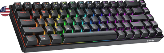 Mechanical Gaming Keyboard 68 Keys Multi Color RGB LED Backlit for PC/Mac Gamer | ANSI US American Layout