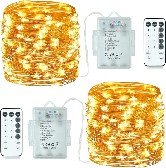 Fairy Lights String Battery Operated Outdoor With Remote Control