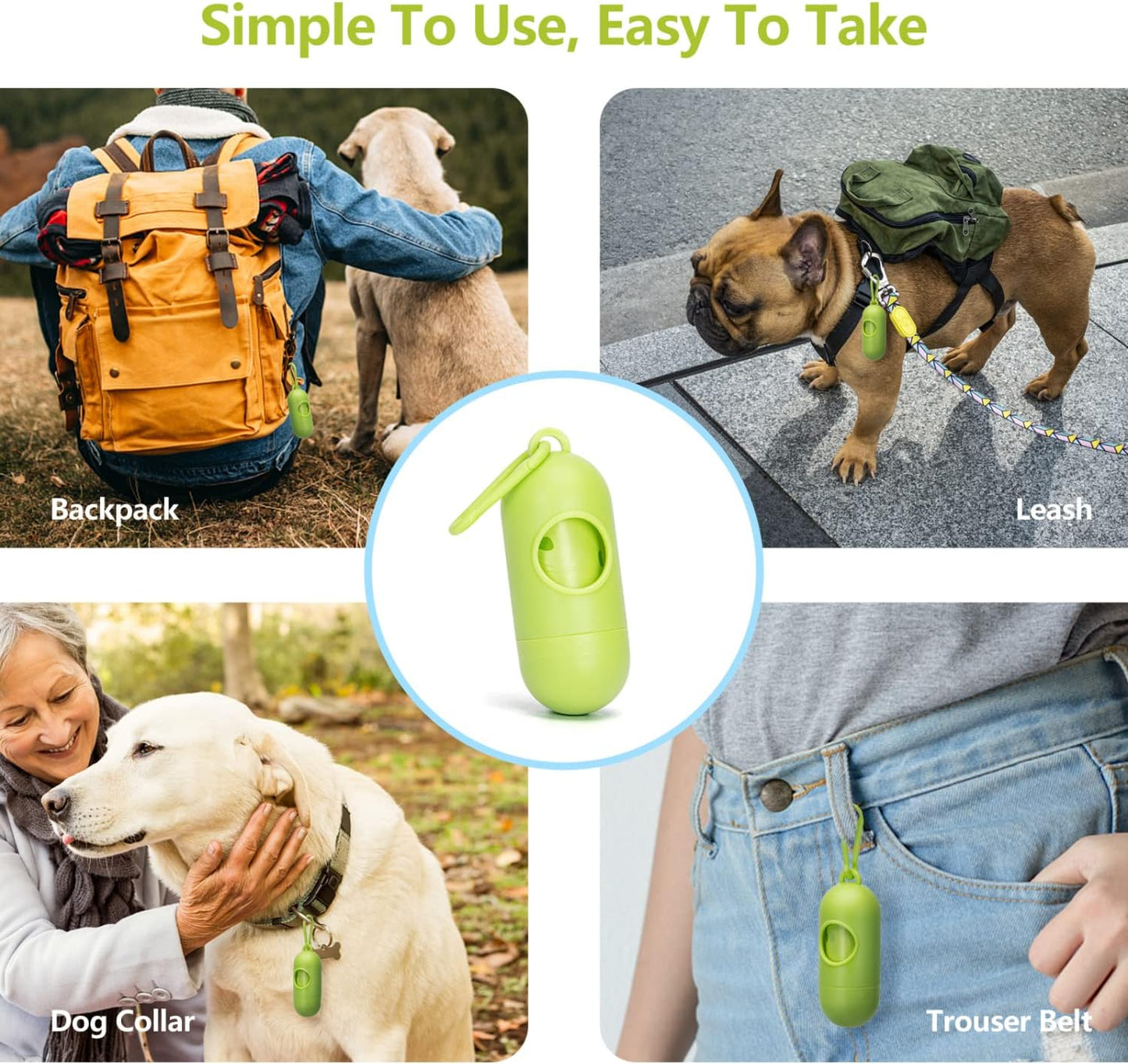 Dog Poo Bags with Dispenser, 360 Count - Extra Thick & Large, Unscented Leak-Proof