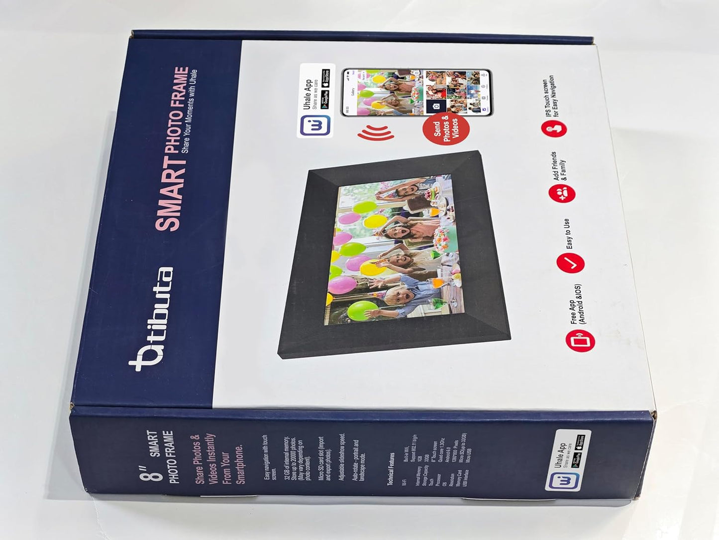 Frameo 8 Inch WiFi Digital Photo Frame, 16GB Storage Touch Screen Smart Cloud Photo Frame, Easy Setup to Share Photos or Videos via Frameo APP, Auto-Rotate