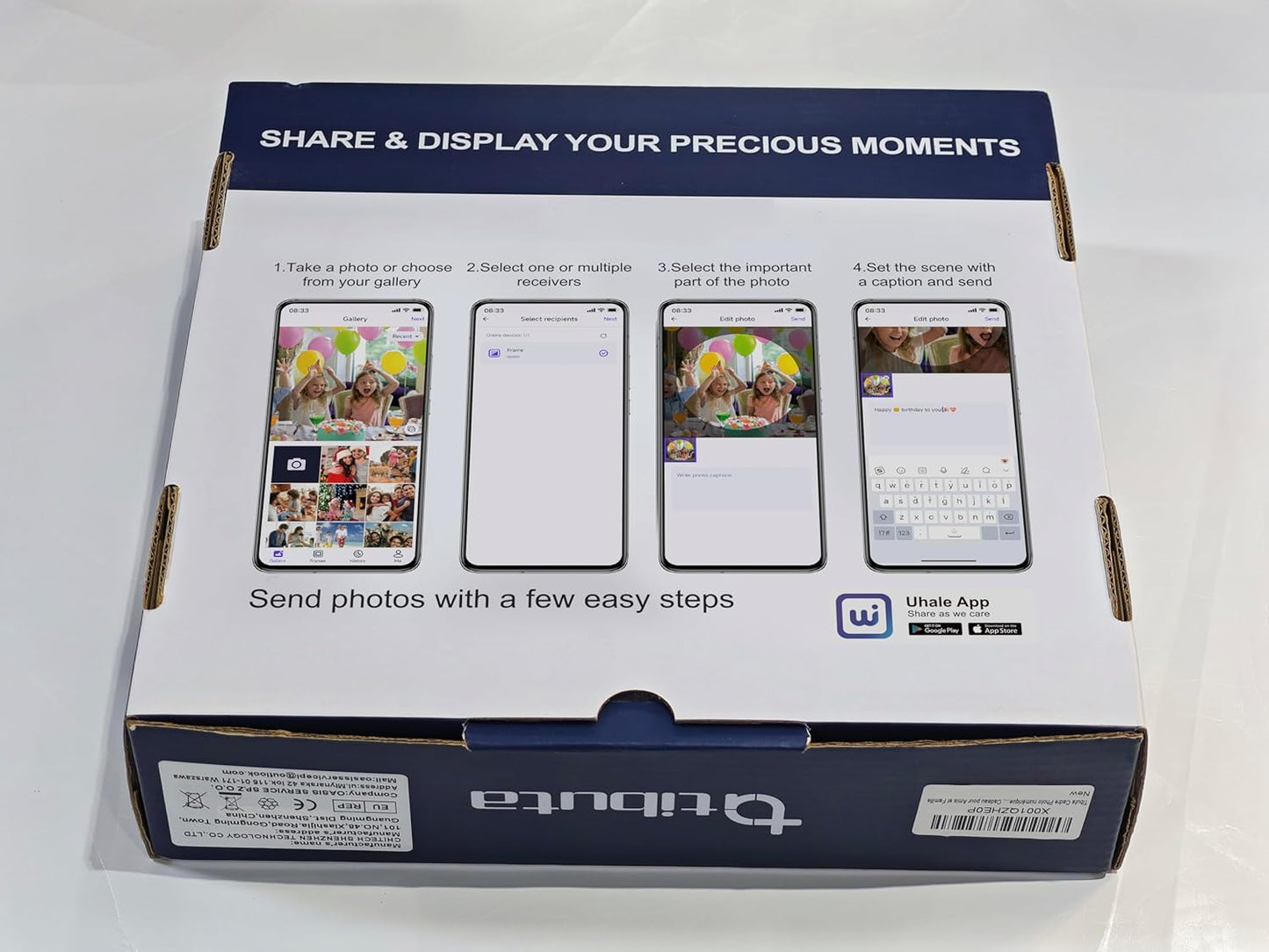 Frameo 8 Inch WiFi Digital Photo Frame, 16GB Storage Touch Screen Smart Cloud Photo Frame, Easy Setup to Share Photos or Videos via Frameo APP, Auto-Rotate