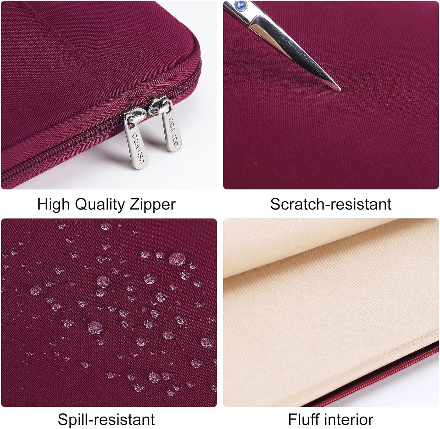 15.6 inch Laptop Sleeve Case with Handle Waterproof Carrying Bag for 15.6" ThinkPad E15 Gen 2 4/16" ThinkPad T16/HP Pavilion x360/LG,Wine