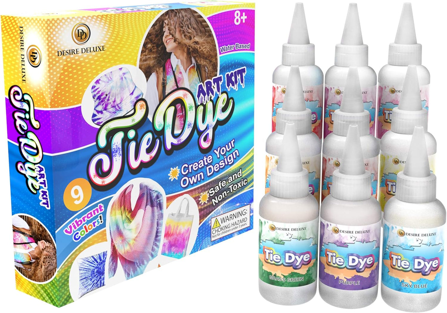 Tie-Dye Art Kit for Over 12 Kids to Play, Easy & Fun (18 Colours)