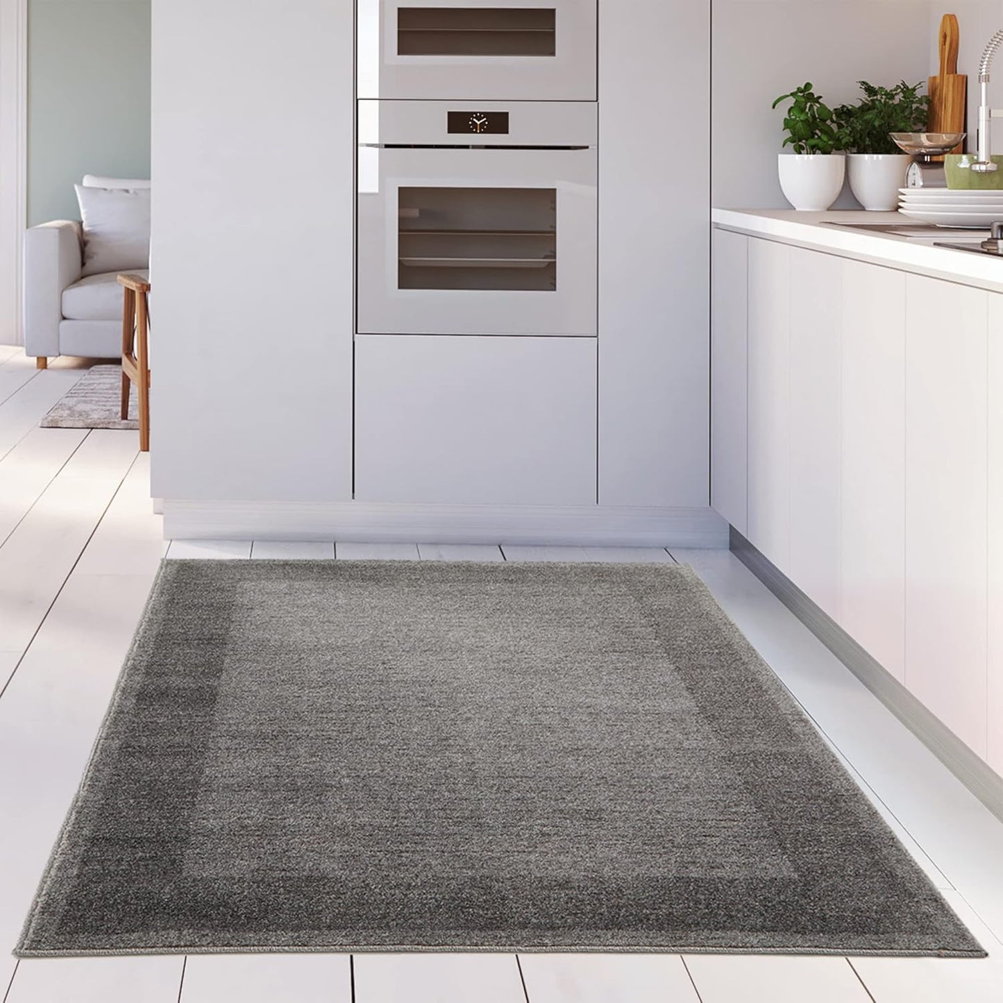 Ultra Soft Area Rug – Modern Luxury Fluffy Rug, Grey Plain Pattern Rugs for Living Room, Bedroom, Kids Room (120x170 cm, Grey)