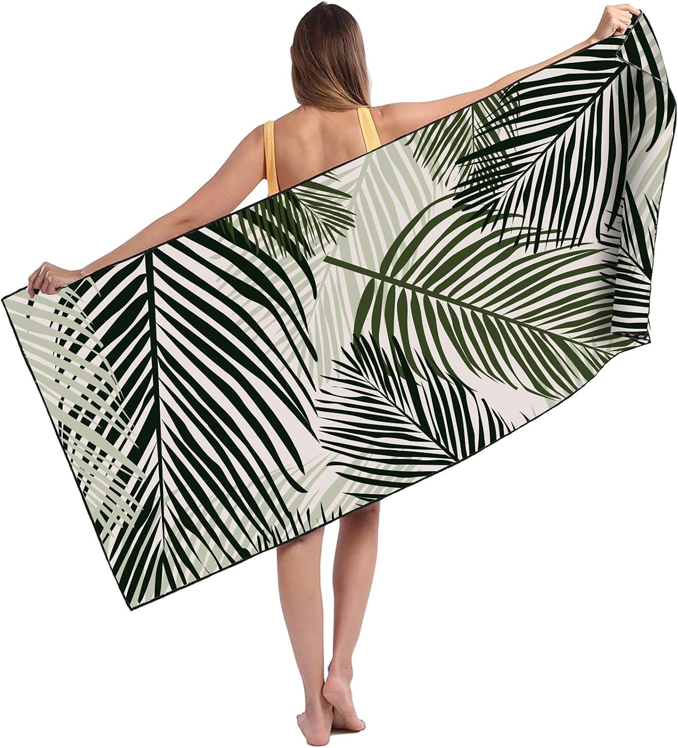 Beach Towel, 71"x32" Double Sided Oversized Microfiber Beach Towel for Adult, Lightweight Extra Large Quick Drying Towel for Swimming Sports Beach Gym