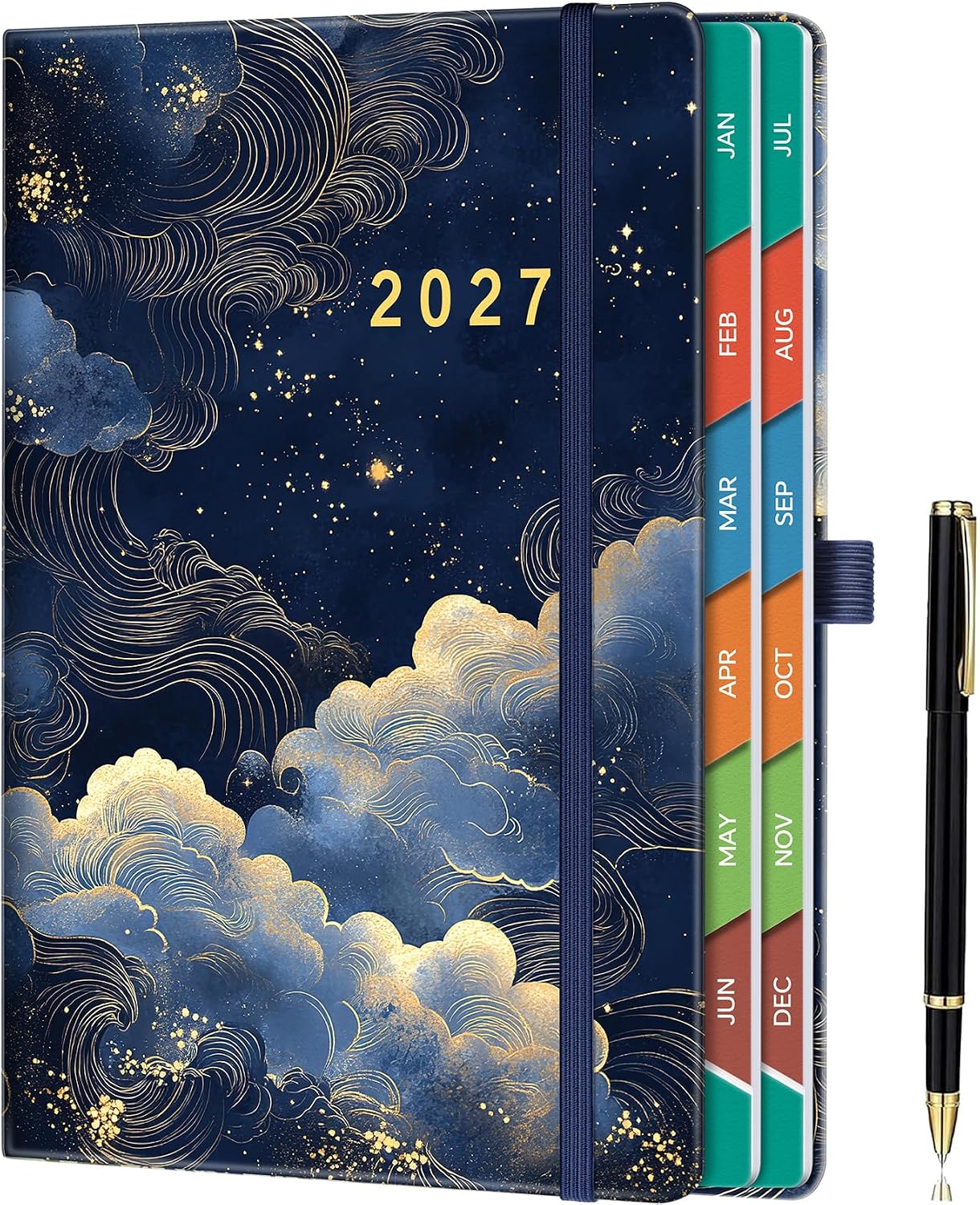 Diary 2025-2026 - Academic Diary Page a Day, Mid-Year Planner with Monthly View, Pen Set, Colourful Tabs Famous Quotes, Inner Pocket, Cat Theme