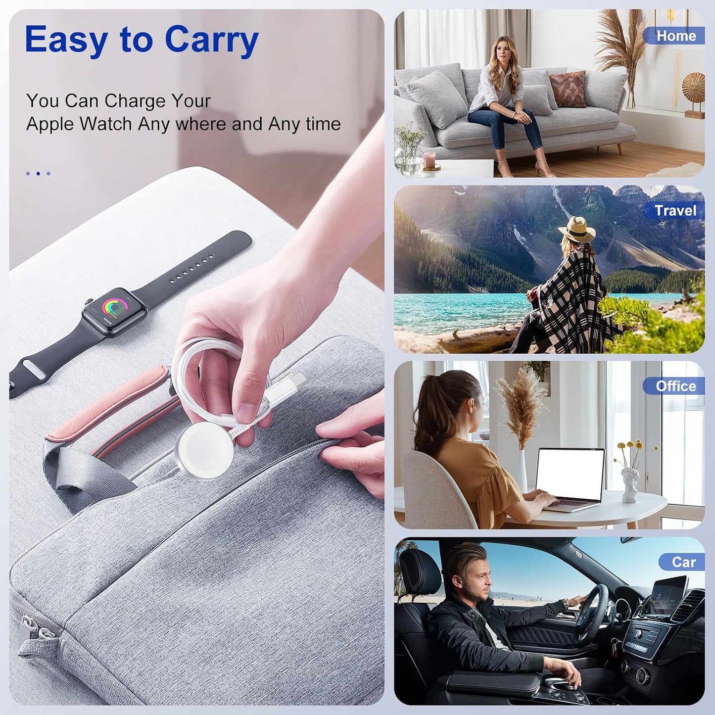 USB C Charging Cable for Apple Watch Series 8/7/6/5/SE - 2M Fast Charging Cord