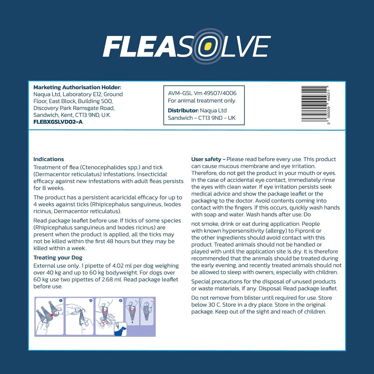 Dog Flea Treatment Extra Large Dogs x 6 - Flea Treatment for Dogs XL Very Large Dog 40-60 kg