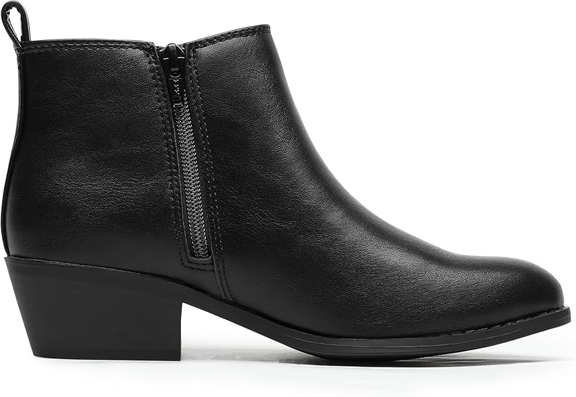 Chelsea Boots Women Fashion Ankle Booties Classic Low Heel Side Zip Shoes