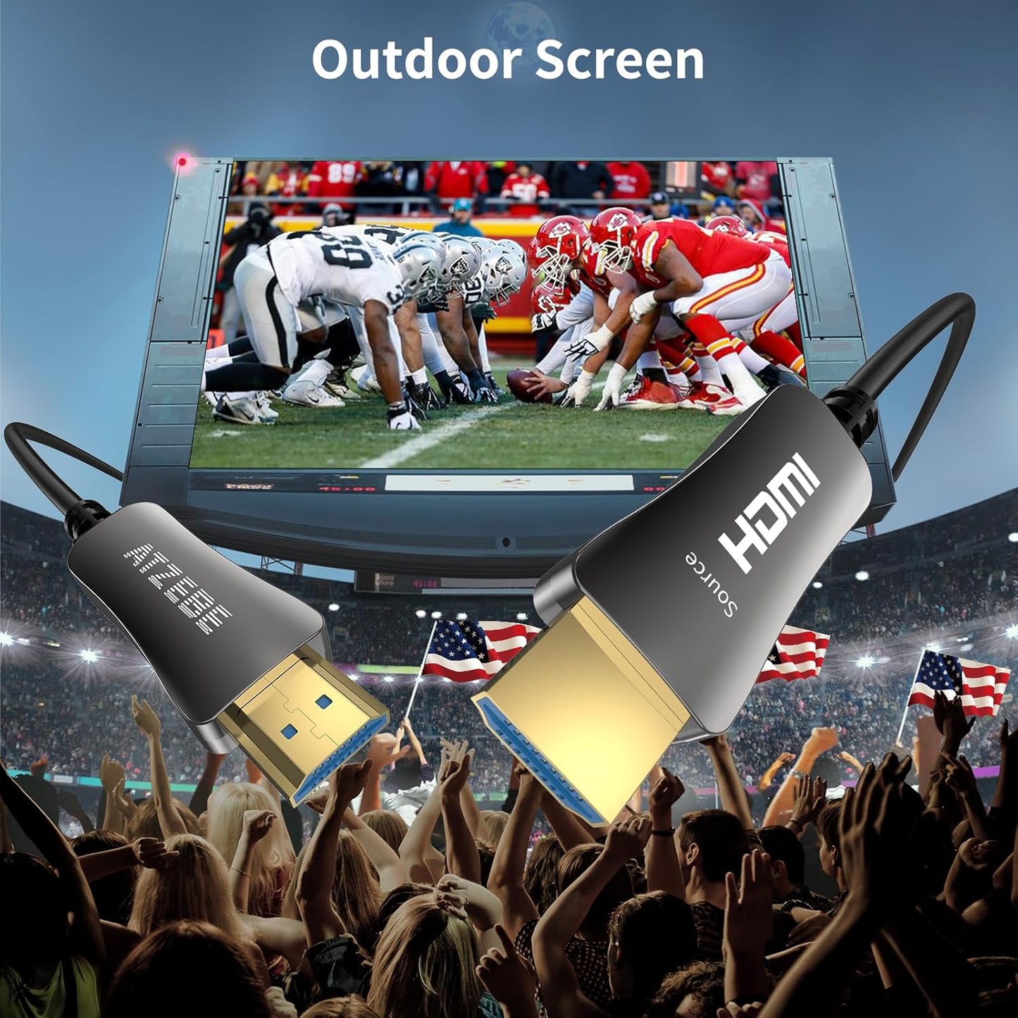 Fibre Optic HDMI Cable, HDMI 2.0 Cable Support 4K@60Hz HDR/High Speed 18Gbps