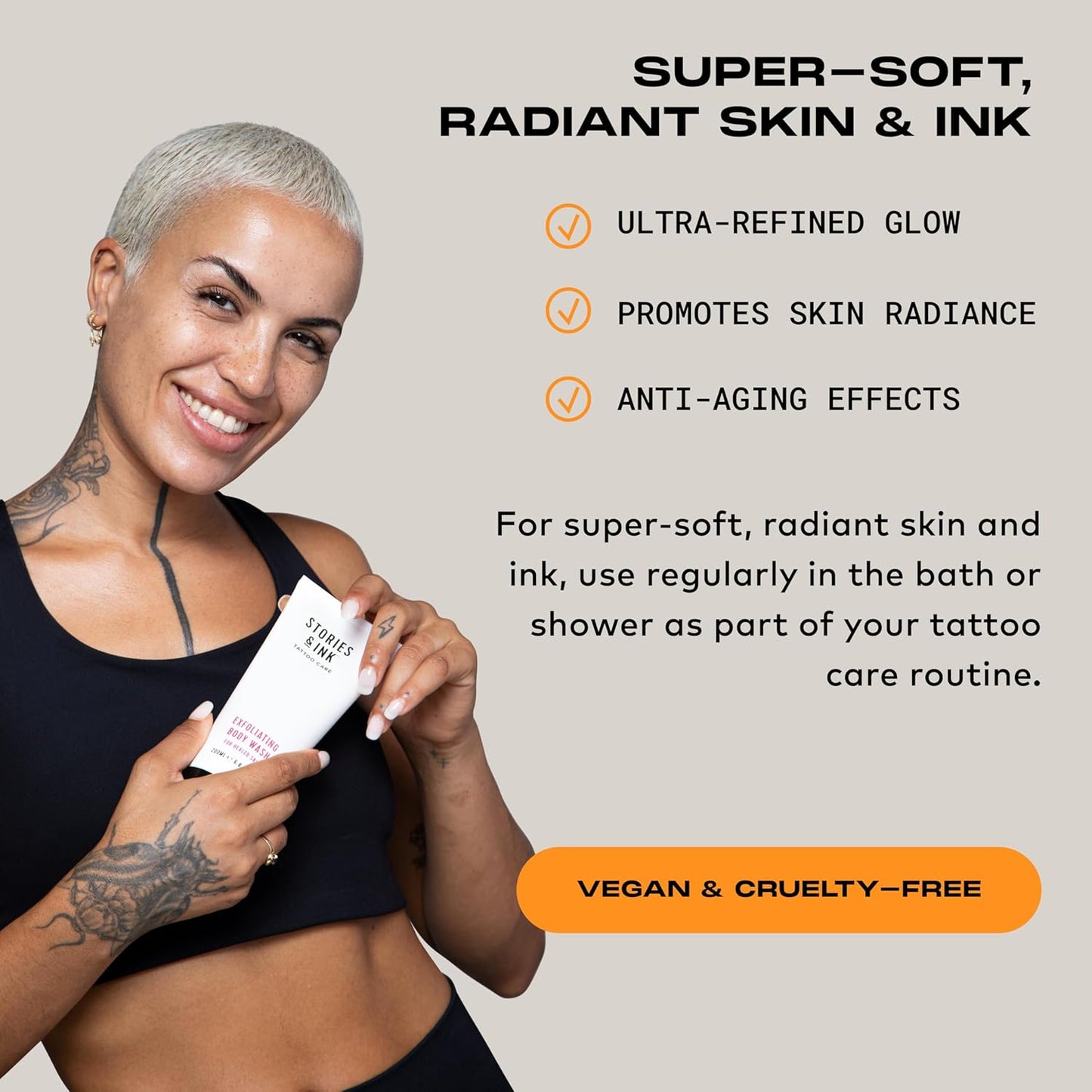 Tattoo Aftercare | WAKE & GLOW DUO: Revive Faded Ink & Improve Tattoo Clarity. Serum + Exfoliator Bundle