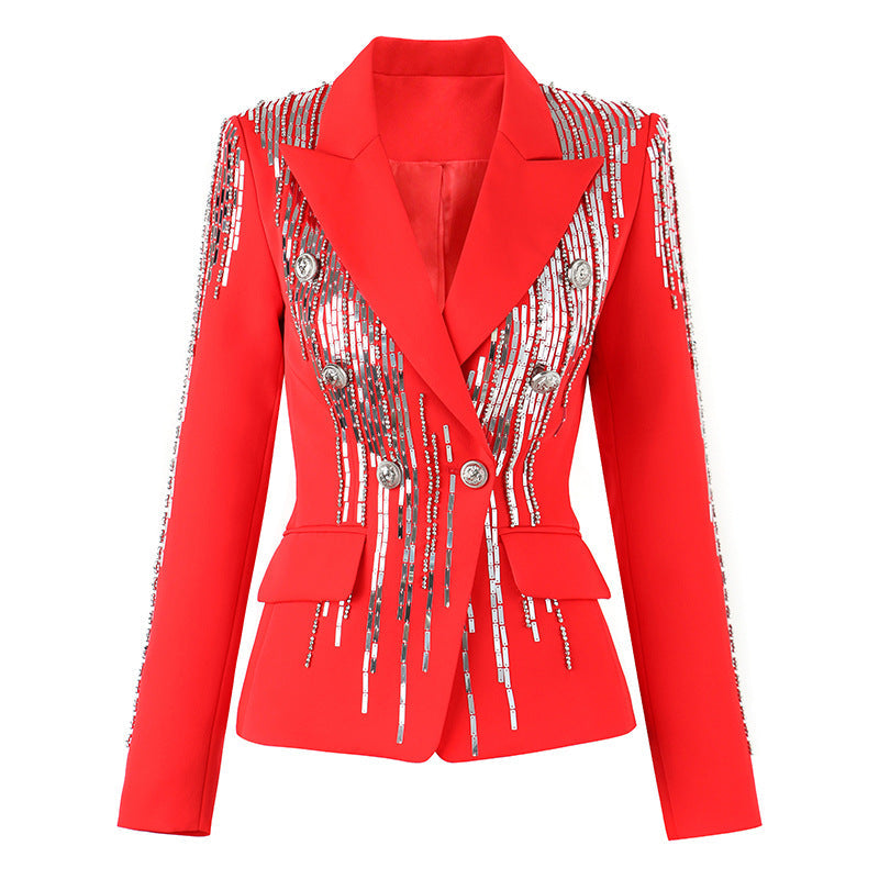 Women's Luxury Autumn Suit Jacket, Sequinned Evening Jacket