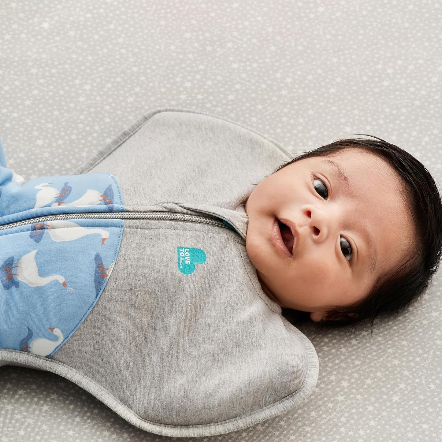Swaddle Up, Small 3.5-6 kg, Dusty Blue, Snug Fit Supports Good Sleep, 2.5 Tog Suitable for Cooler (16-20°C) Temperature