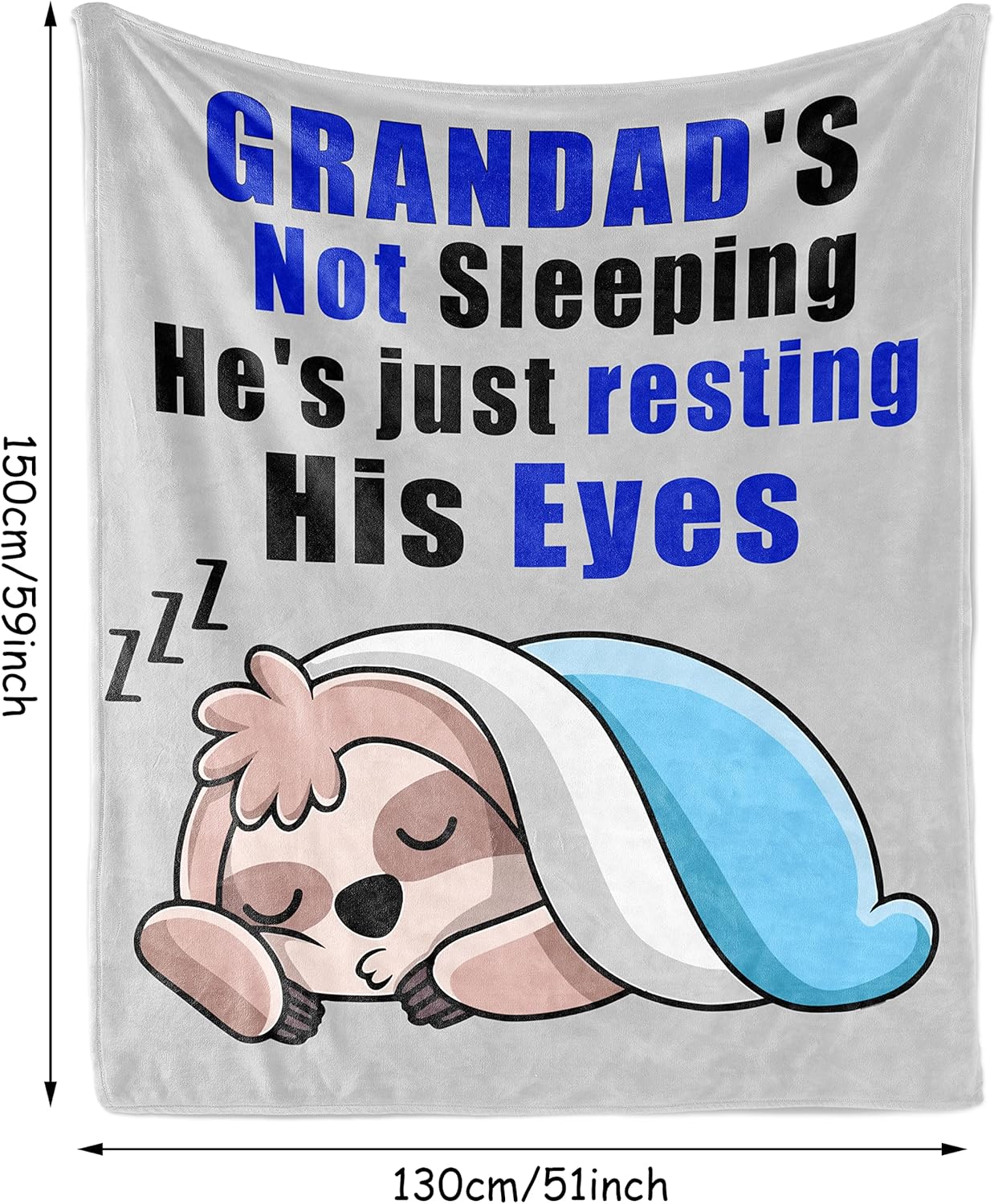 Gifts for Grandad Funny Sloth Flannel Blanket 51 * 59 inch Grandad Gifts from Grandchildren Christmas Fathers Day Birthday Presents
