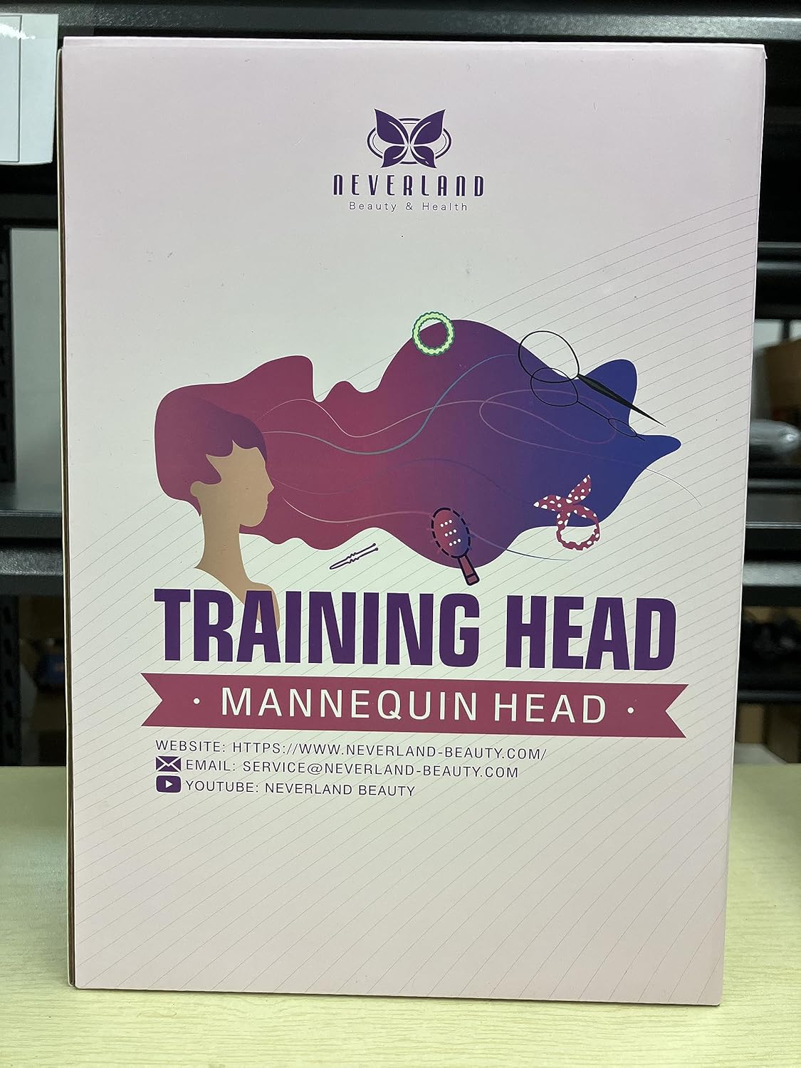 Synthetic Fiber Hair Training Head Hairdressing Practice Mannequin Manikin with Clamp + Hair Styling Braid Accessoires Set