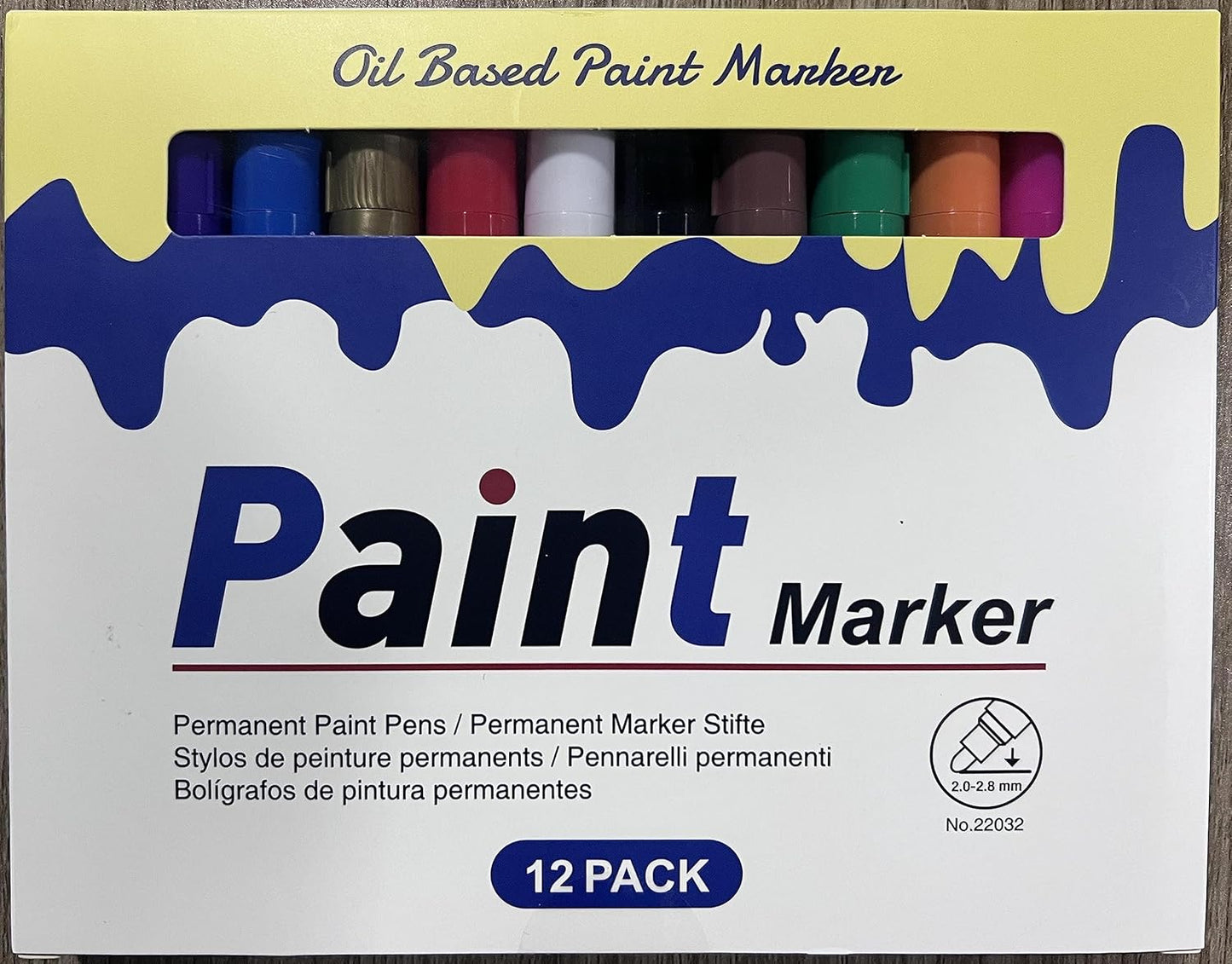 Paint Pens Paint Markers on Almost Anything Never Fade Quick Dry and Permanent, Oil-Based Waterproof Paint Marker Pen Set for Rocks Painting, Wood, Fabric, Plastic, Canvas, Pumpkins, Mugs, DIY Craft
