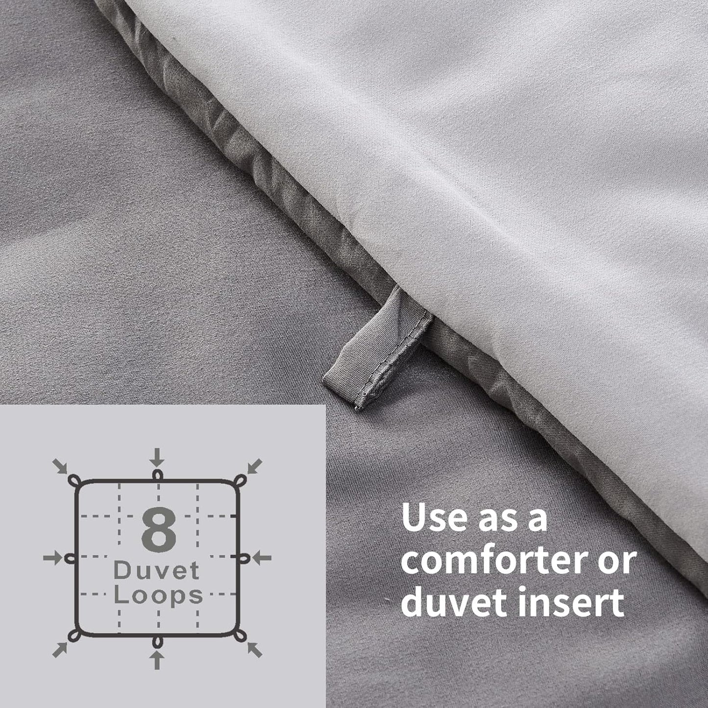 Summer Duvet King Size, 4.5 Tog Down Alternative Comforter Set with 2 Shams, Reversible Coverless Duvet Microfiber Soft Bed Quilt for All Seasons, Machine Washable