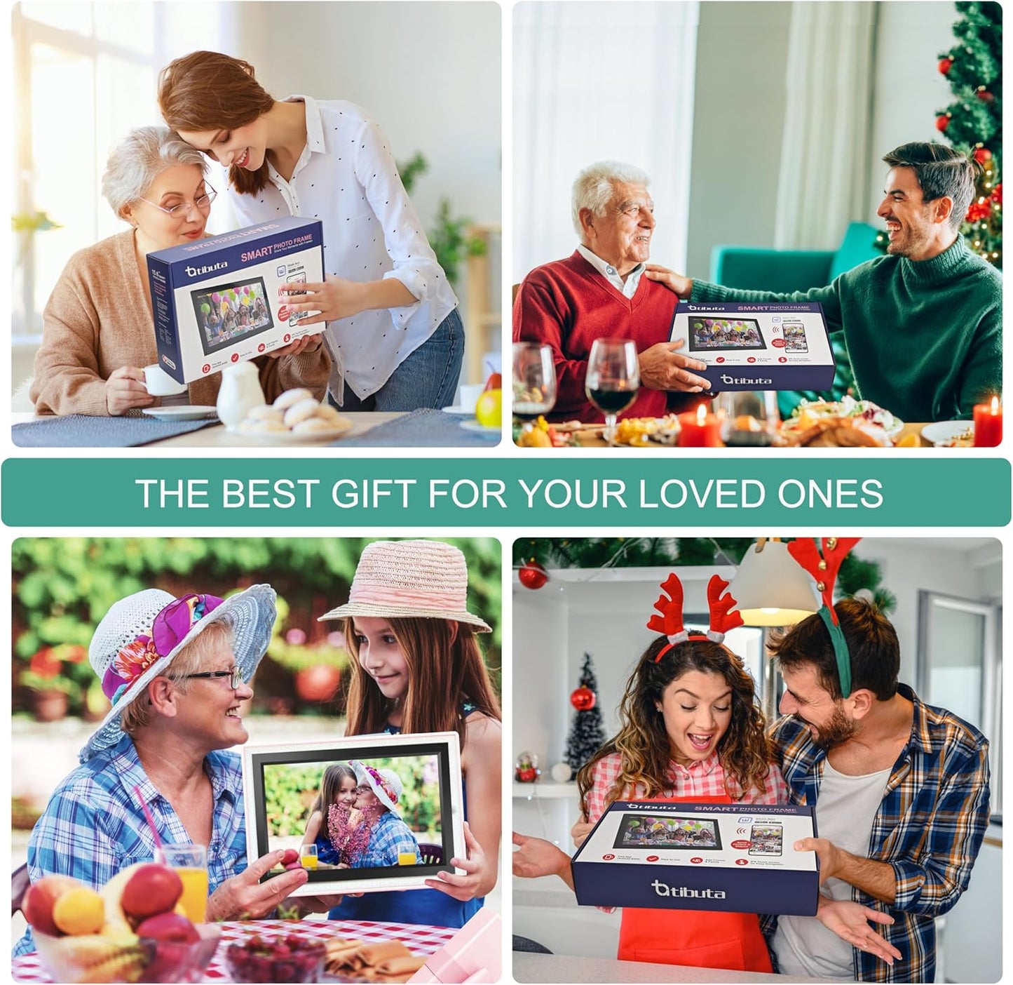 Frameo 8 Inch WiFi Digital Photo Frame, 16GB Storage Touch Screen Smart Cloud Photo Frame, Easy Setup to Share Photos or Videos via Frameo APP, Auto-Rotate